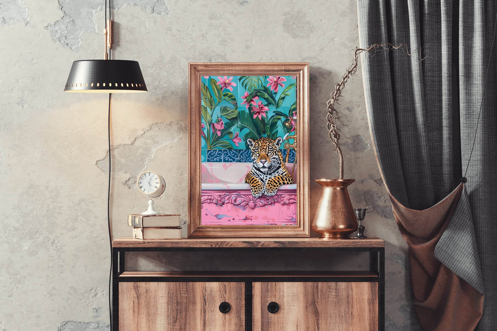 Leopard in the Tub Wall Art - beink online art store