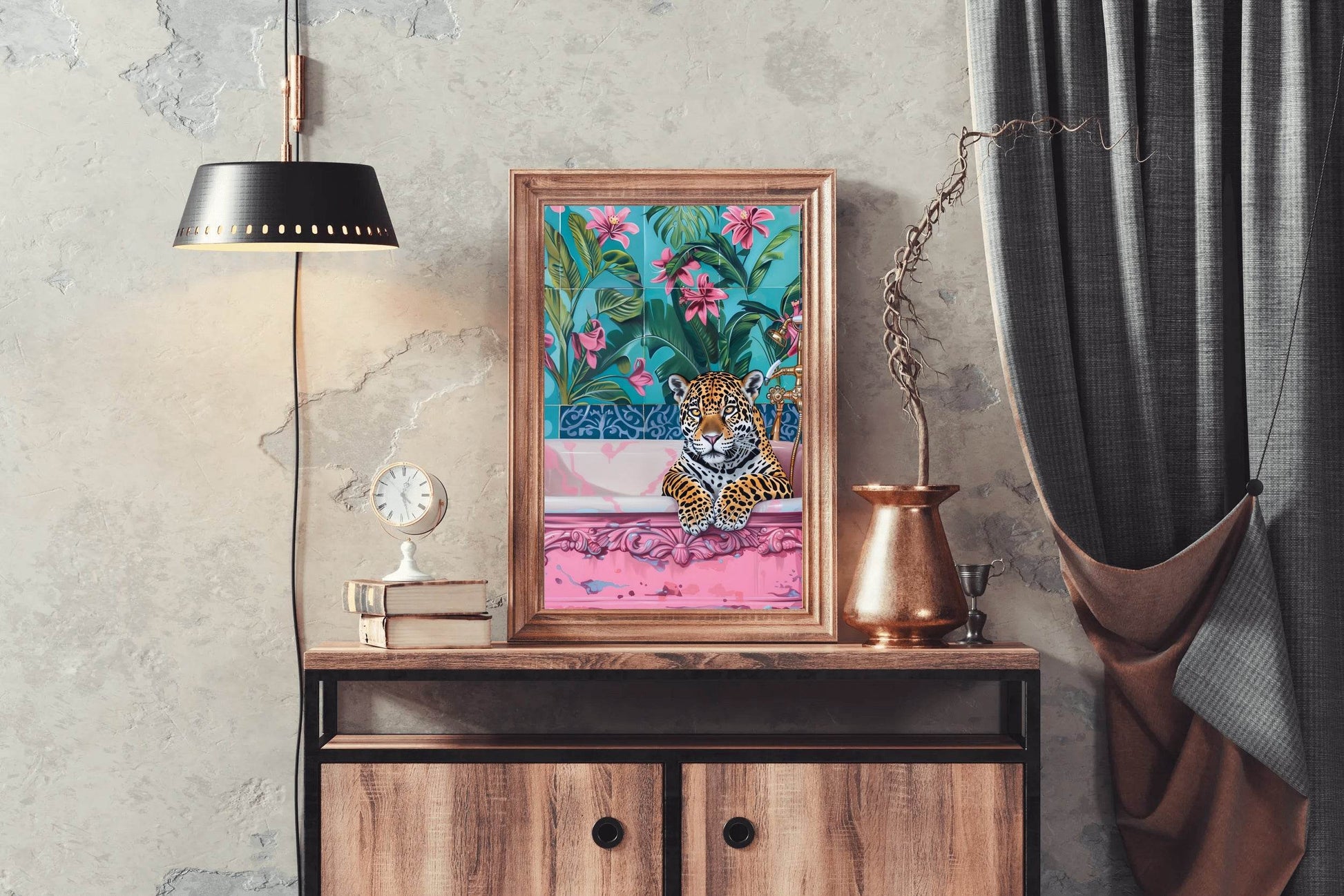 Leopard in the Tub Wall Art - beink online art store