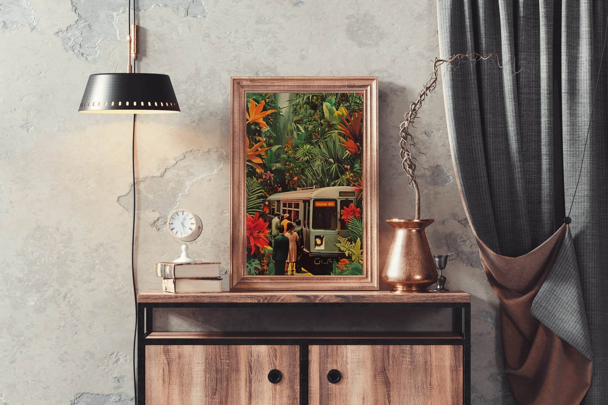 Passenger train in the middle of the forest Wall Art - beink online art store