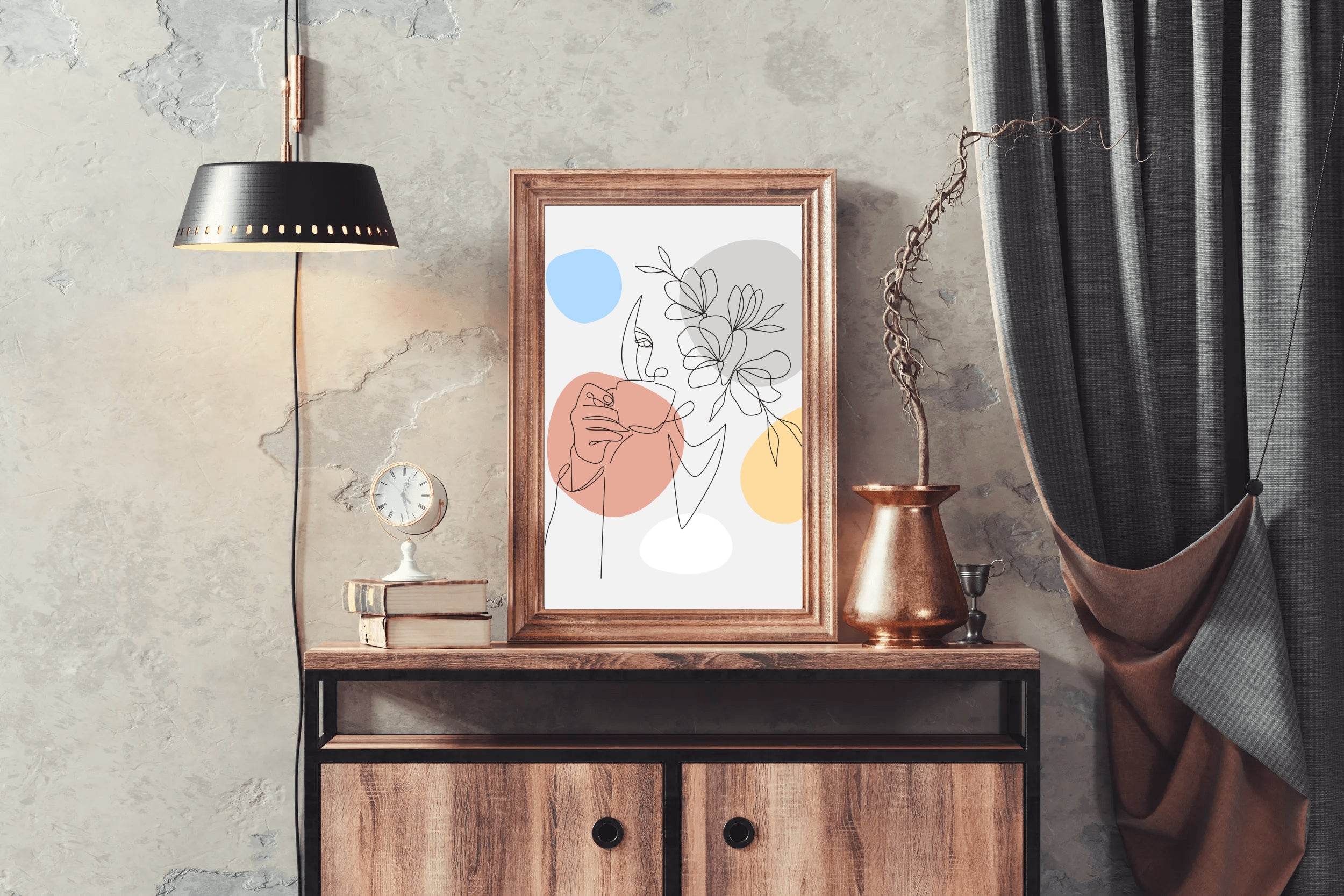 Beautiful Woman Drinking Wall Art - beink online art store