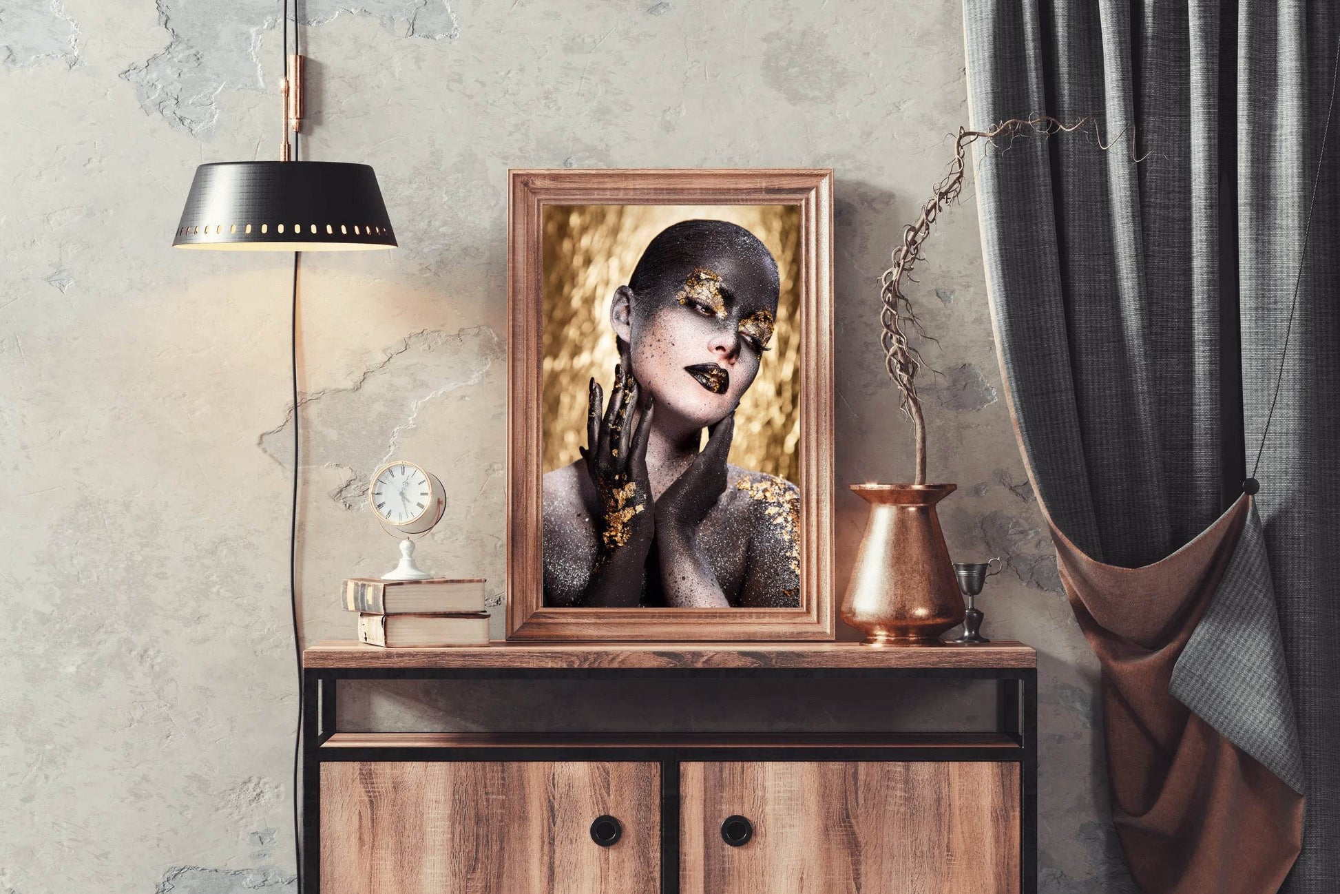 Female in Black And Gold Wall Art - beink online art store
