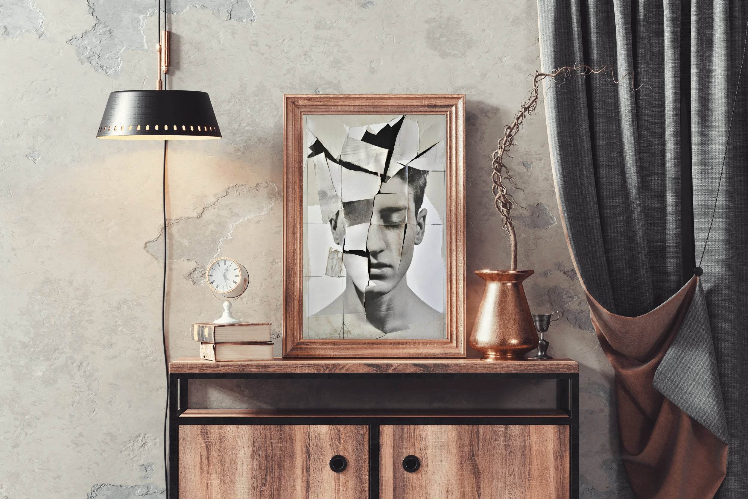 Torn Portrait of Men Face Digital Art - beink online art store