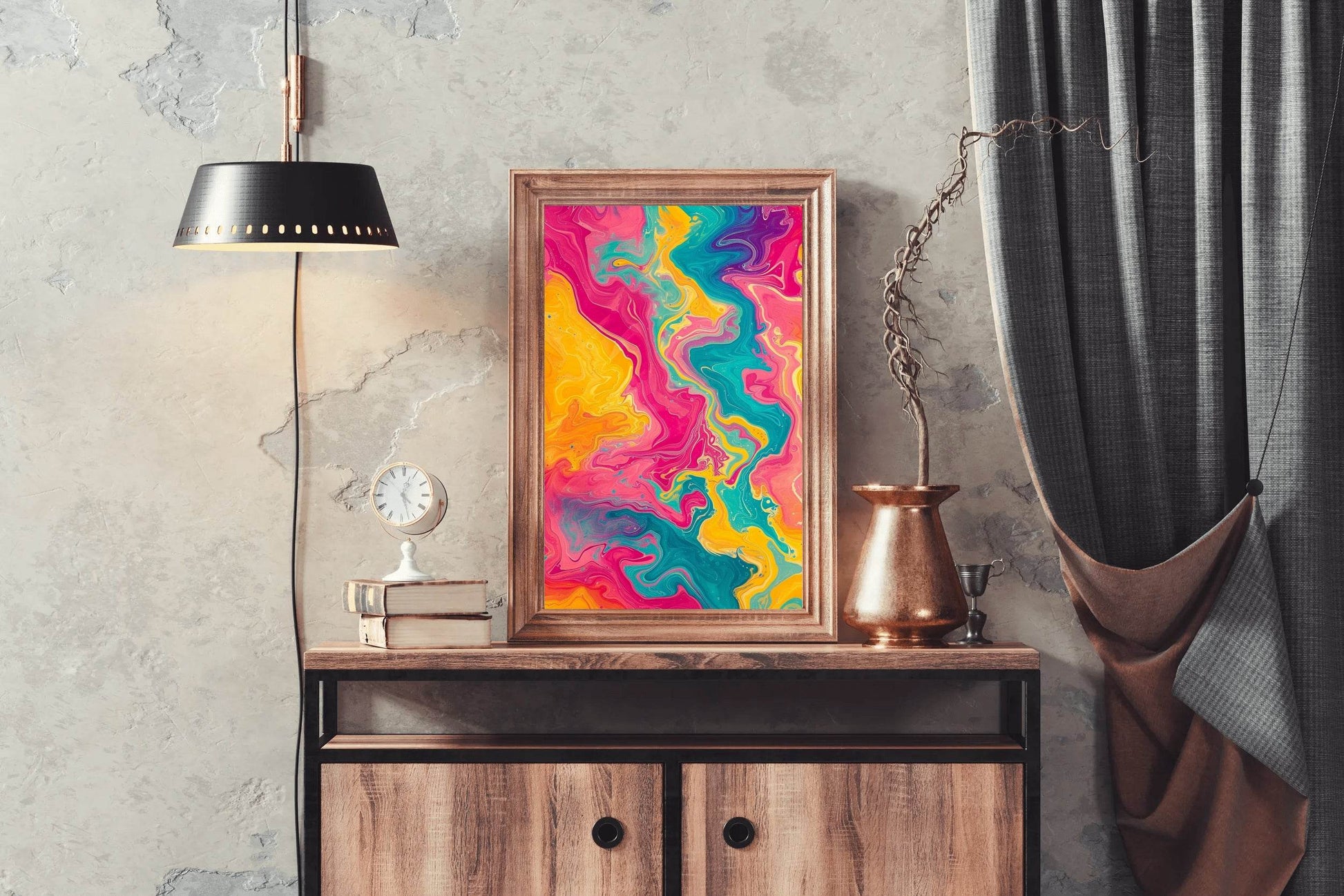 Vibrant Colorful Gradient Design Digital Art - beink online art store