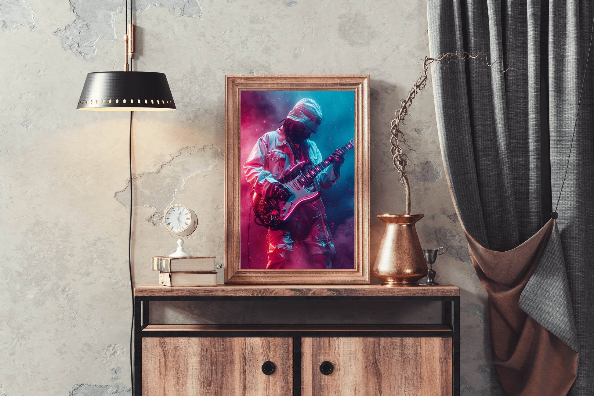 Black Guitarist Wall Art - beink online art store
