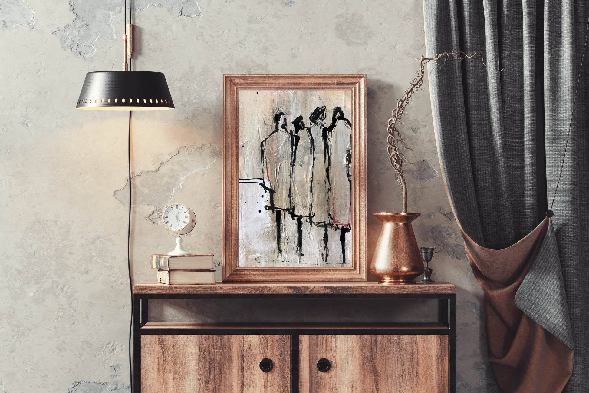 Silhouetted Figures Modern Wall Art - beink online art store
