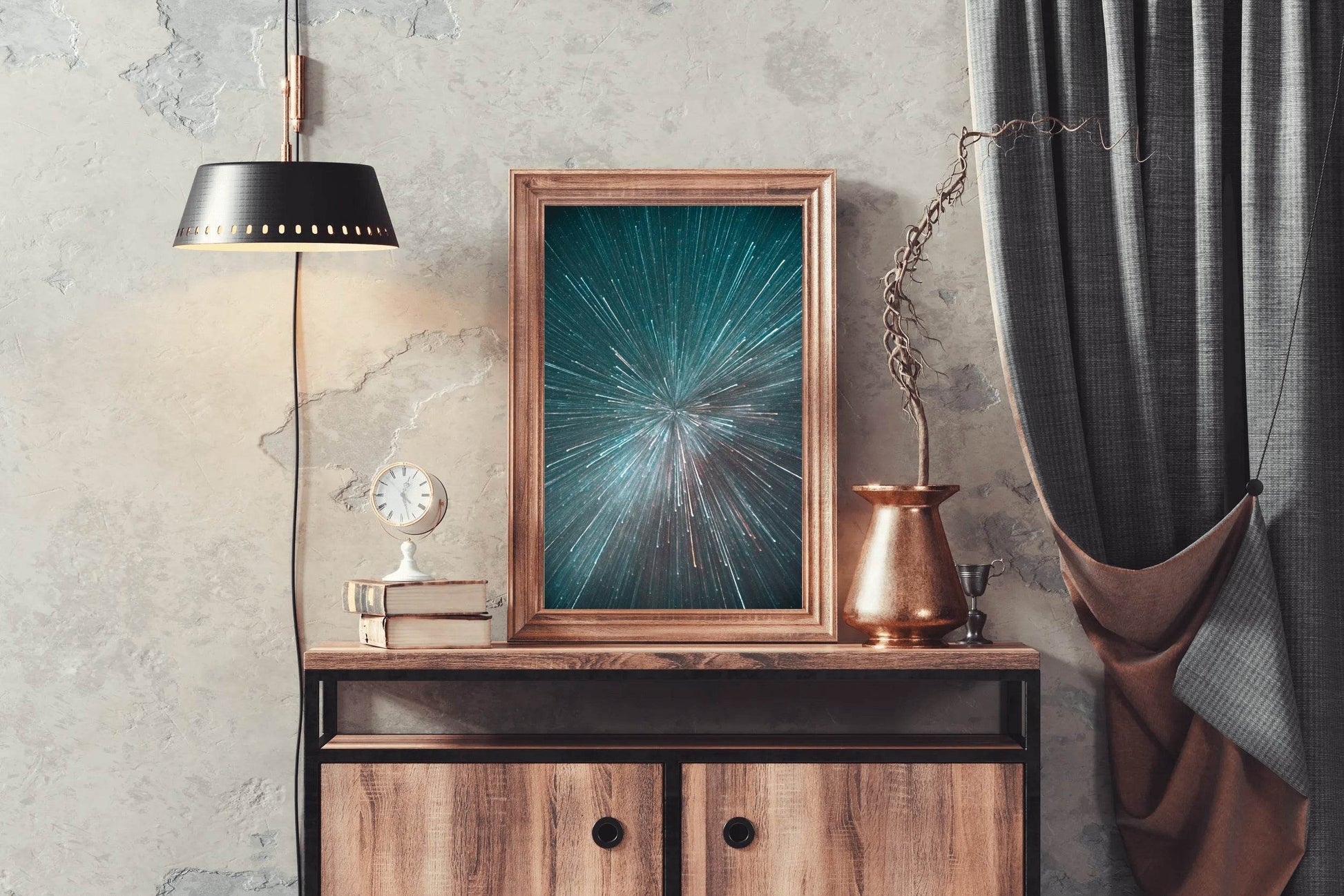 Splash of Hyperspace Lines Abstract Wall Art - beink online art store