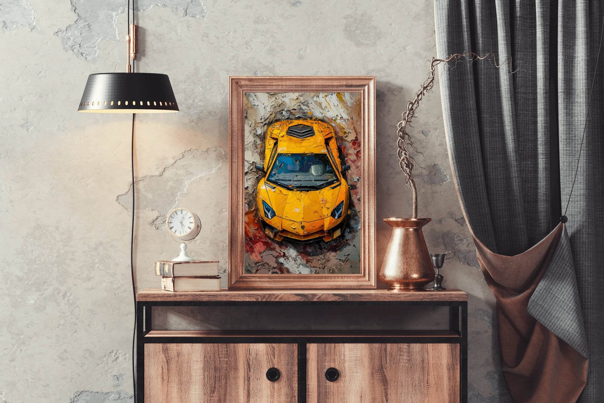 Yellow Lamborghini Wall Art - beink online art store