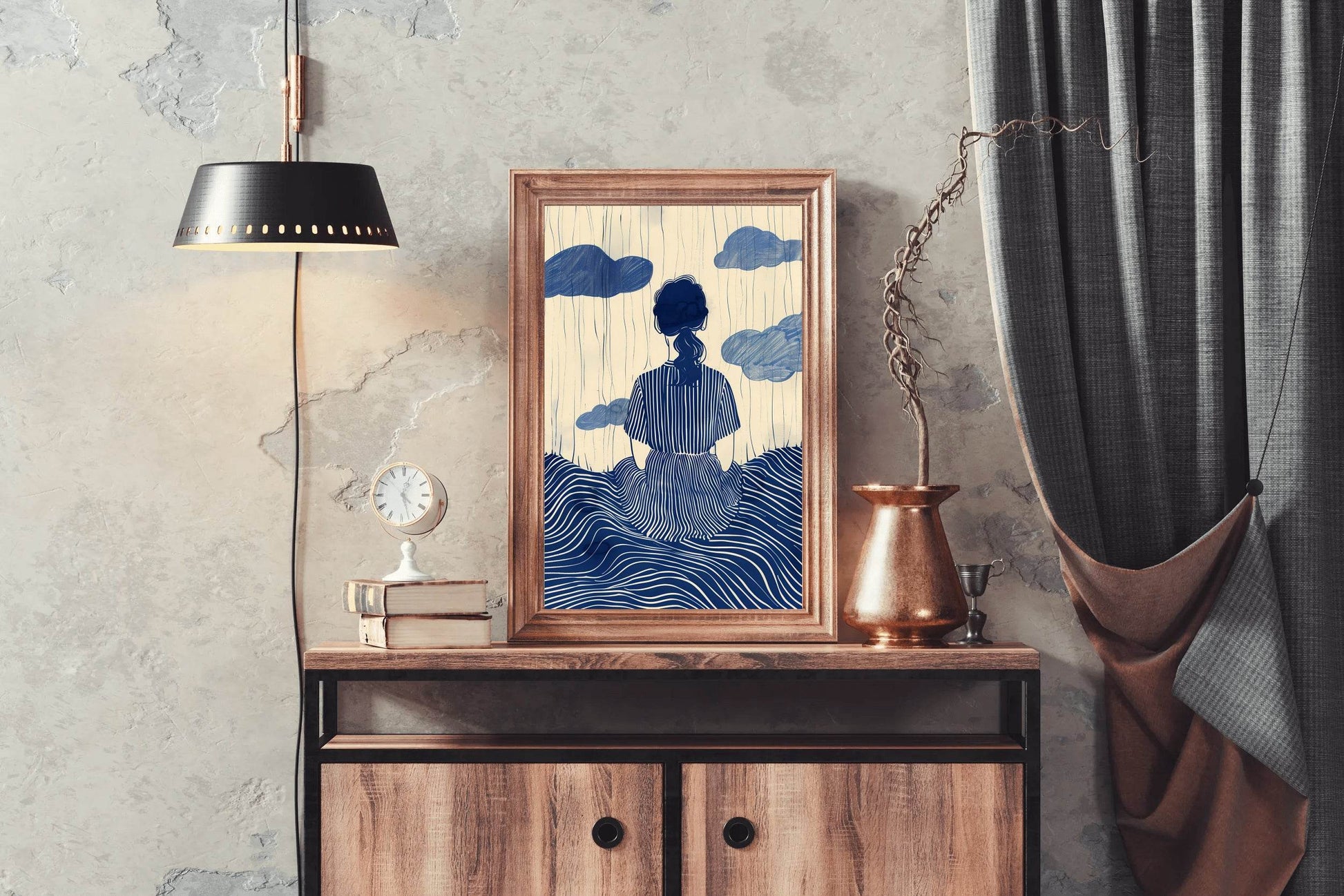 Girl Day Dreaming Modern Wall Art - beink online art store
