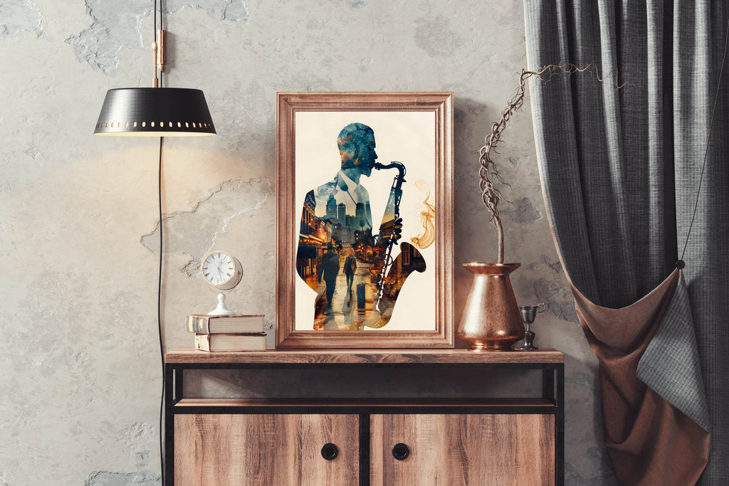 The Shadow Inside The Saxophone Wall Art - beink online art store