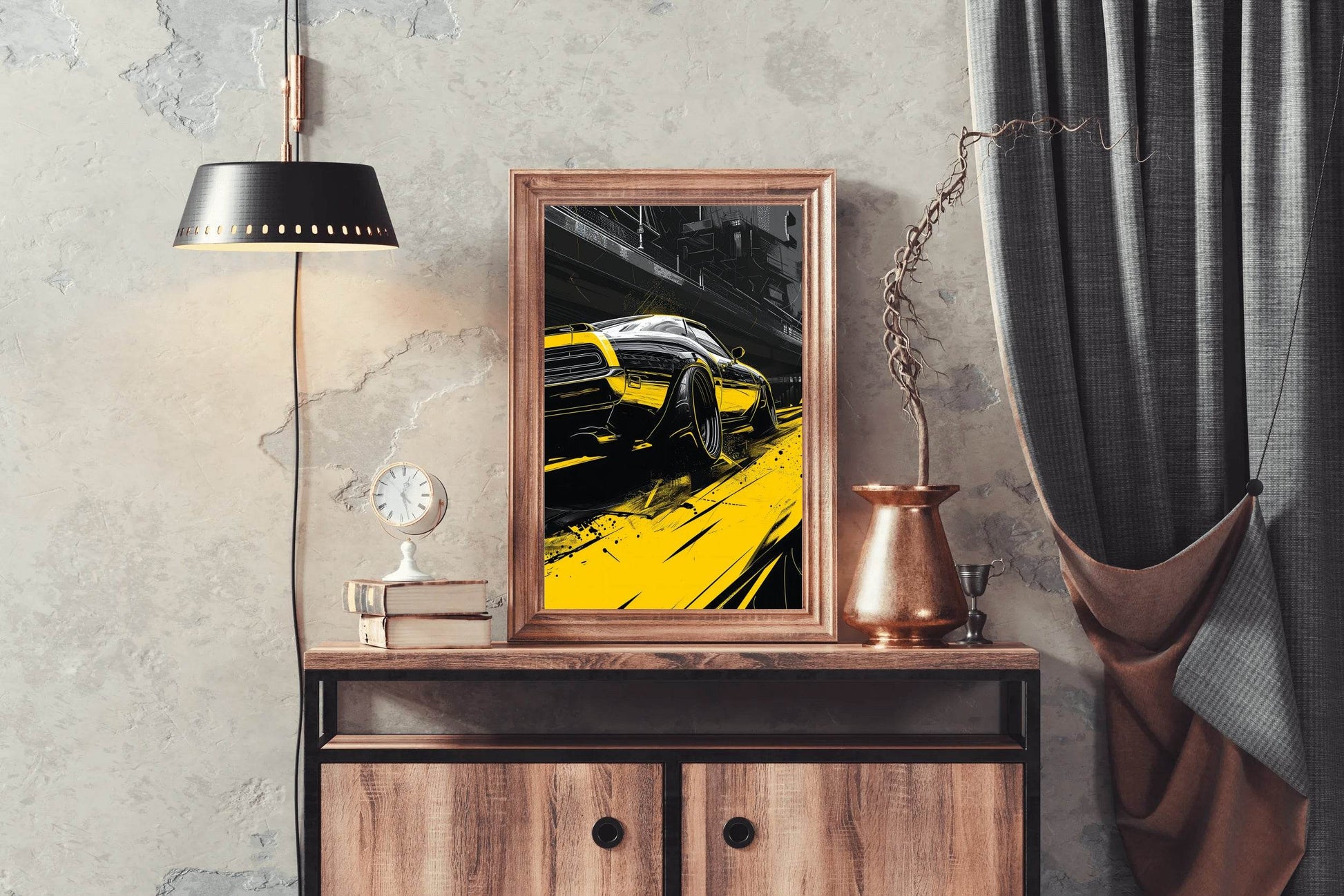 Mustang Yellow Wall Art - beink online art store