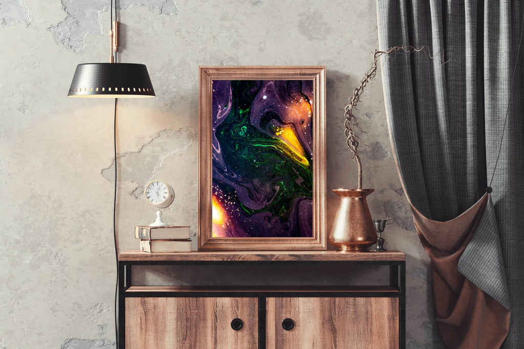 Galaxy with Oil Paint Abstract Wall Art - beink online art store