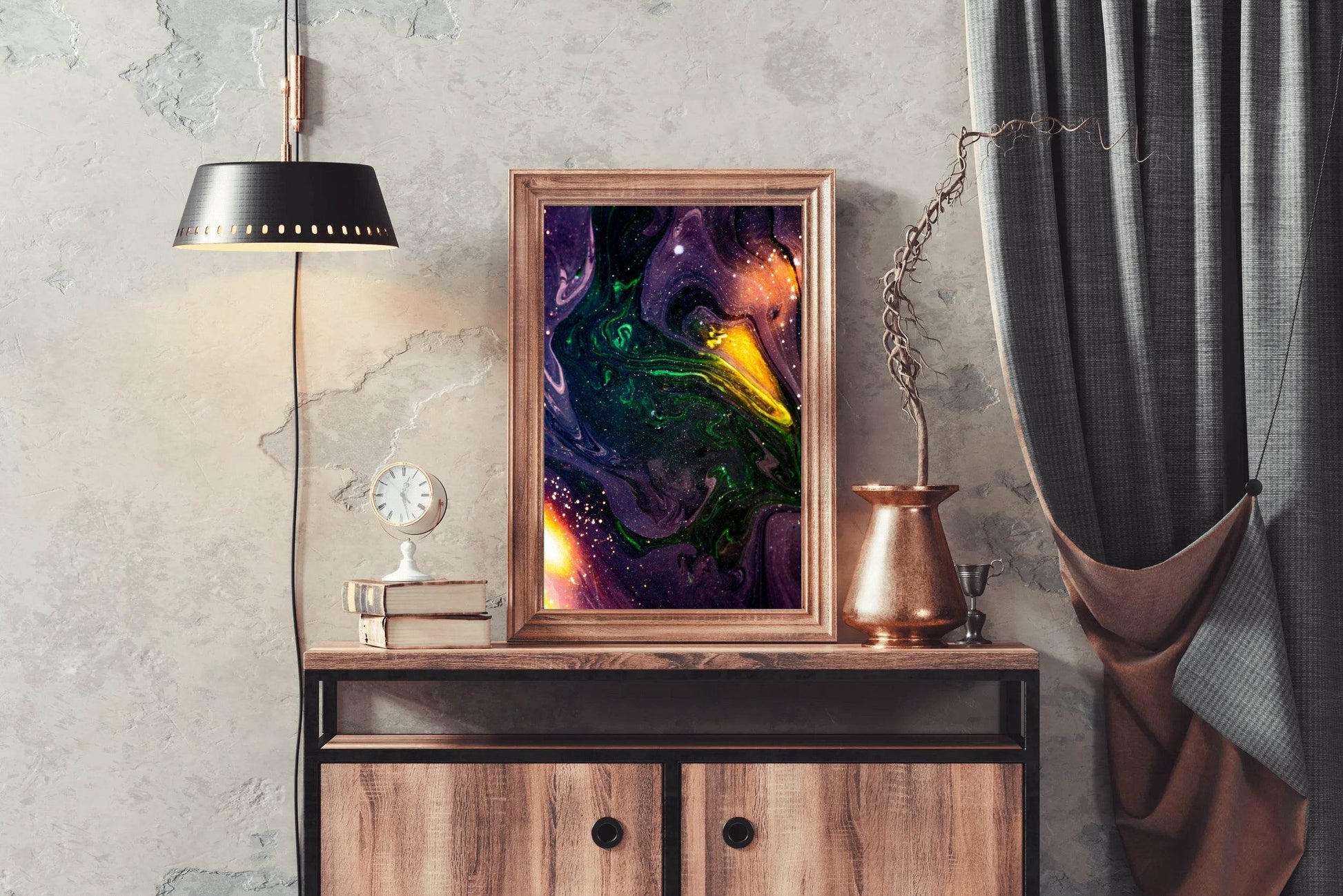 Galaxy with Oil Paint Abstract Wall Art - beink online art store