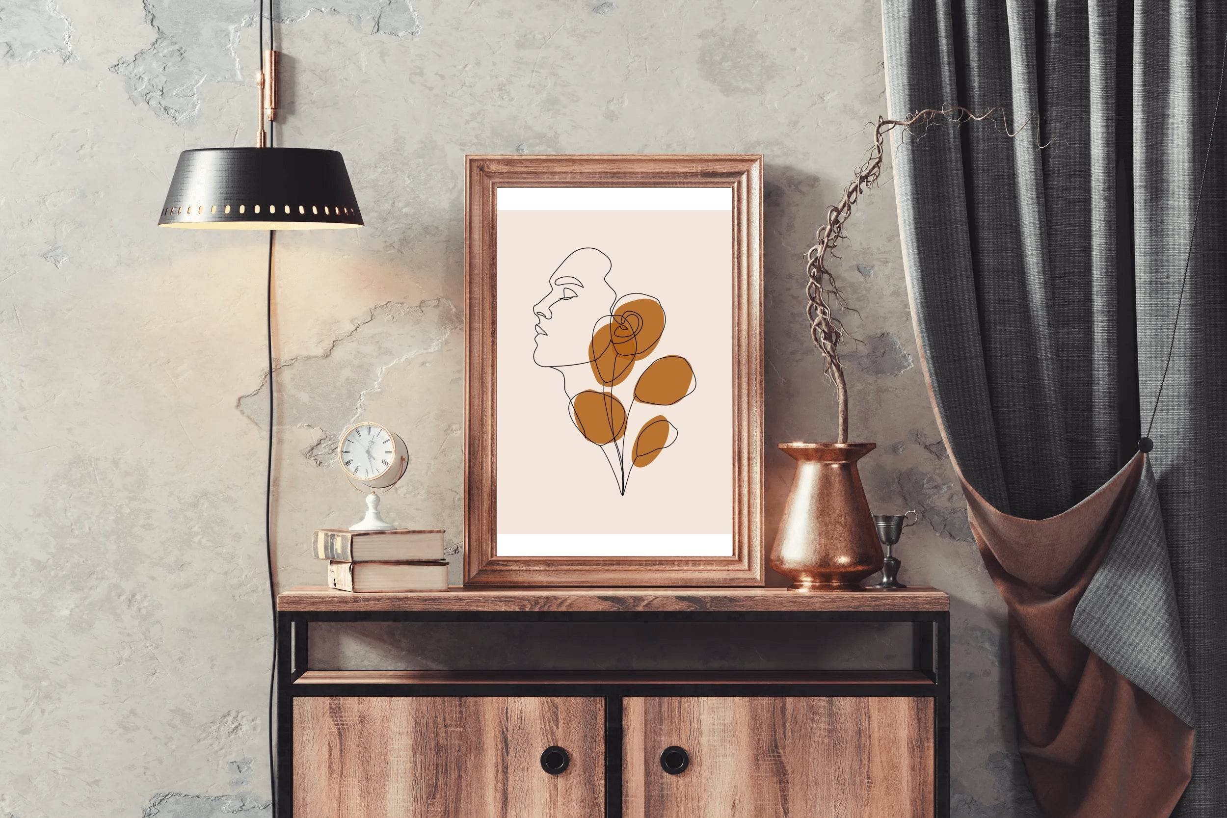 Minimal Design of Sleeping Face Wall Art - beink online art store