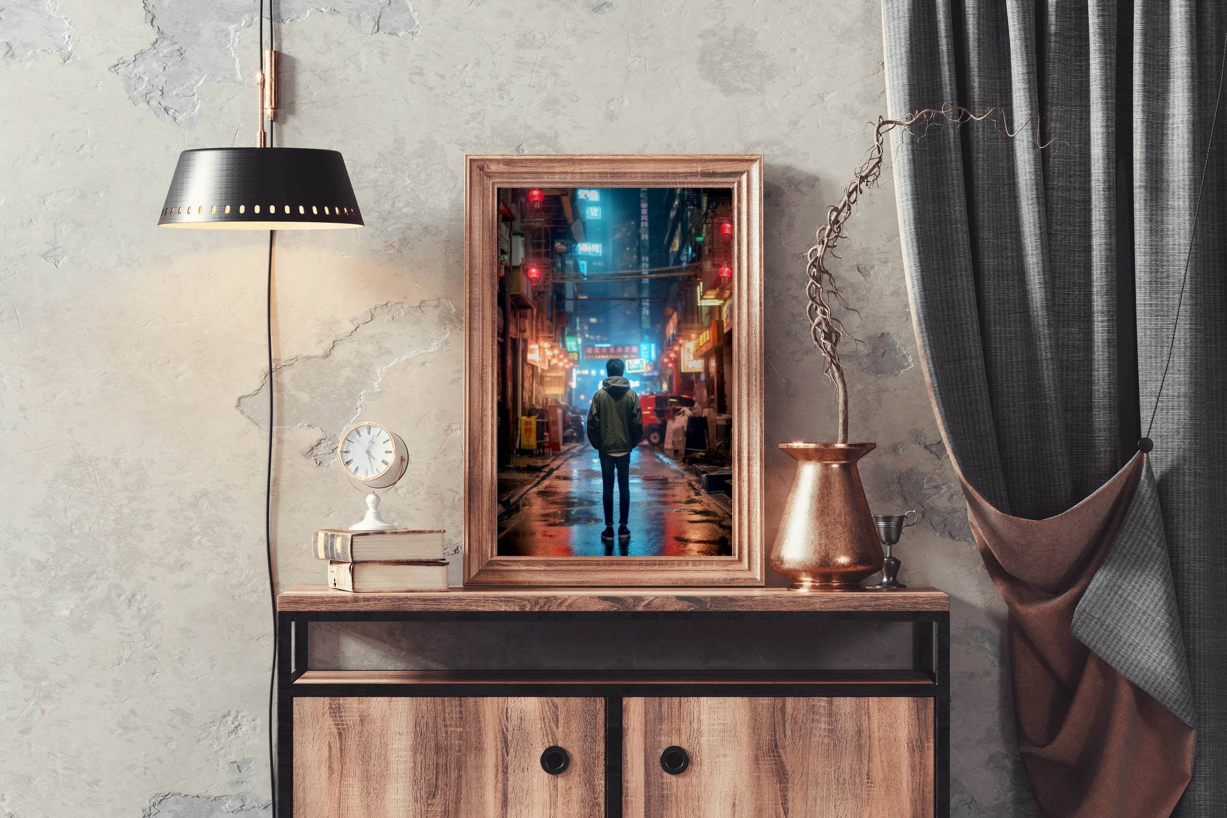 Alone On A Streets Japan Wall Art - beink online art store