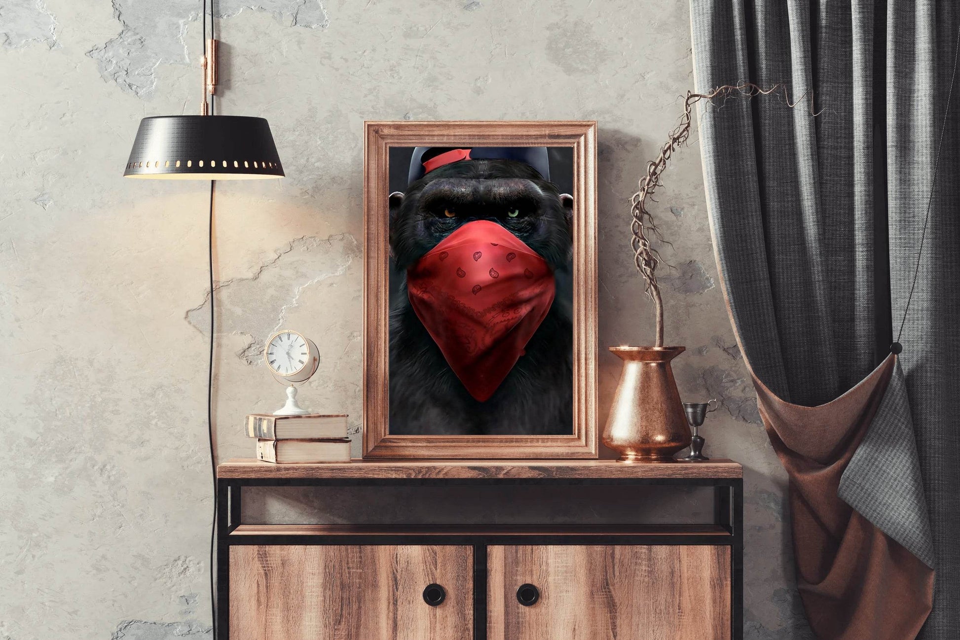 Gorilla Face Mask Wall Art - beink online art store