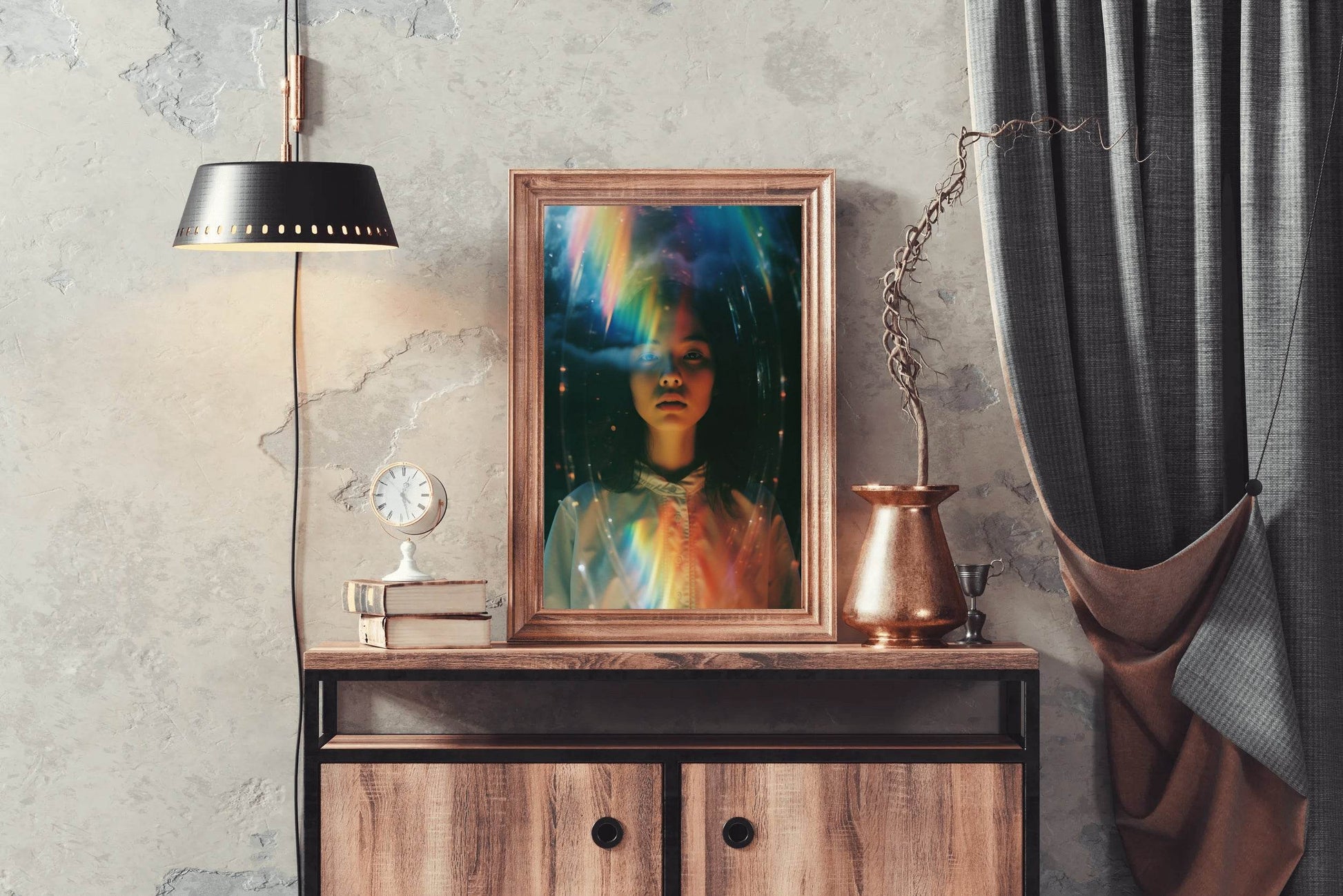 Colored Halos in The Mirror Wall Art - beink online art store