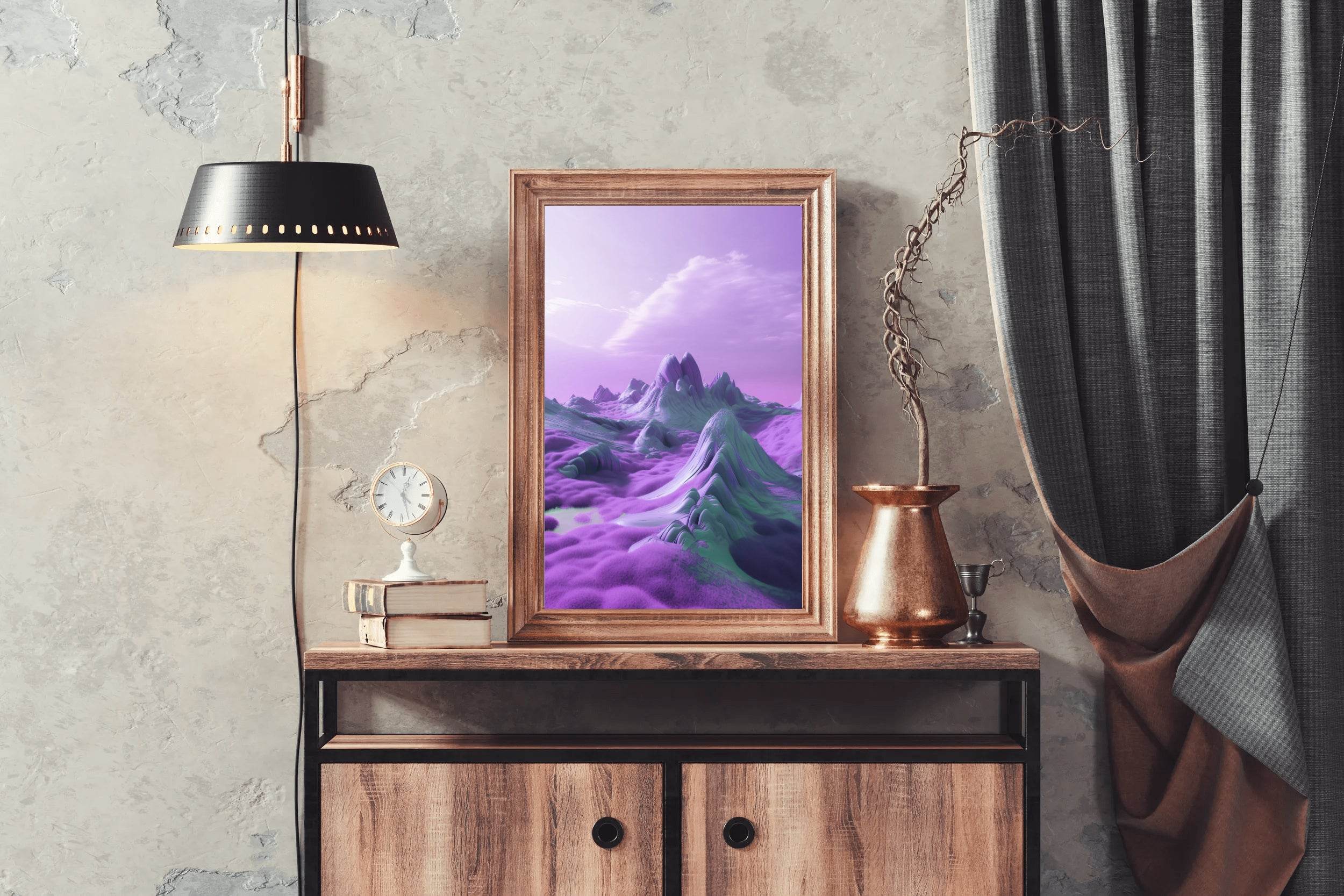 Purple Mountain Wall Art - beink online art store