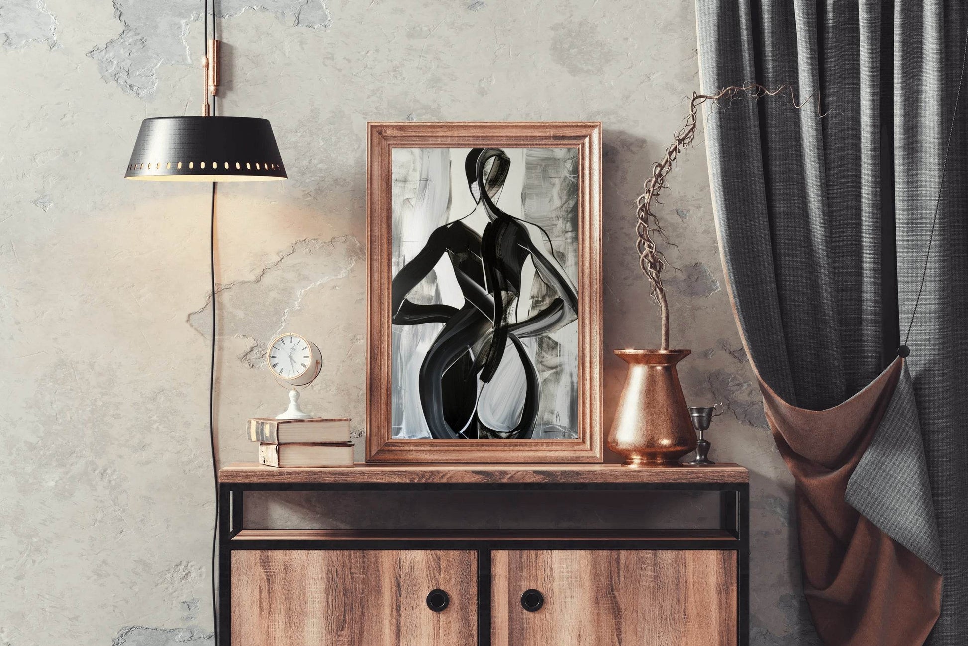 Oil Paint Phantom Figure Modern Wall Art - beink online art store
