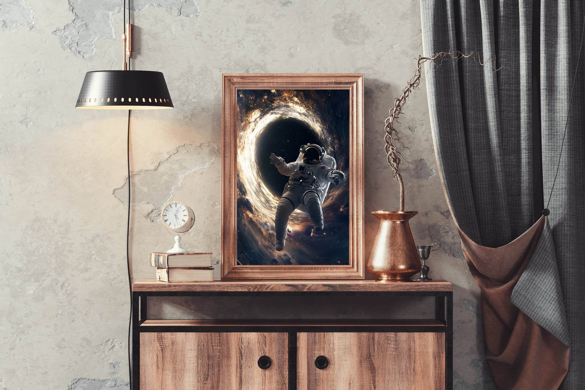 Astronaut in Black Hole floating Wall Art - beink online art store