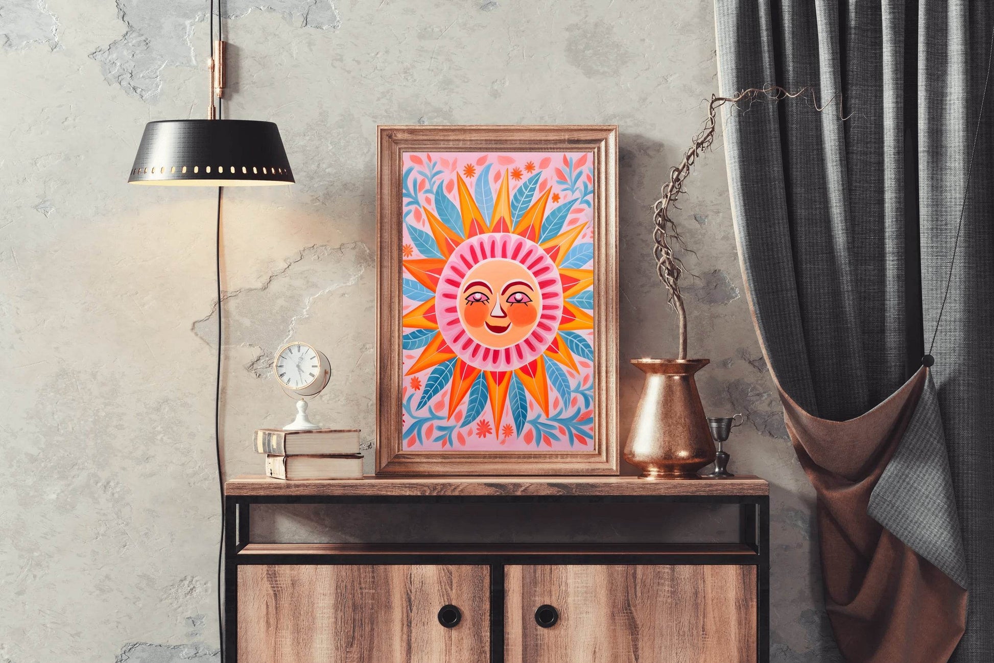 Mystical Smiling Sun Wall Art - beink online art store