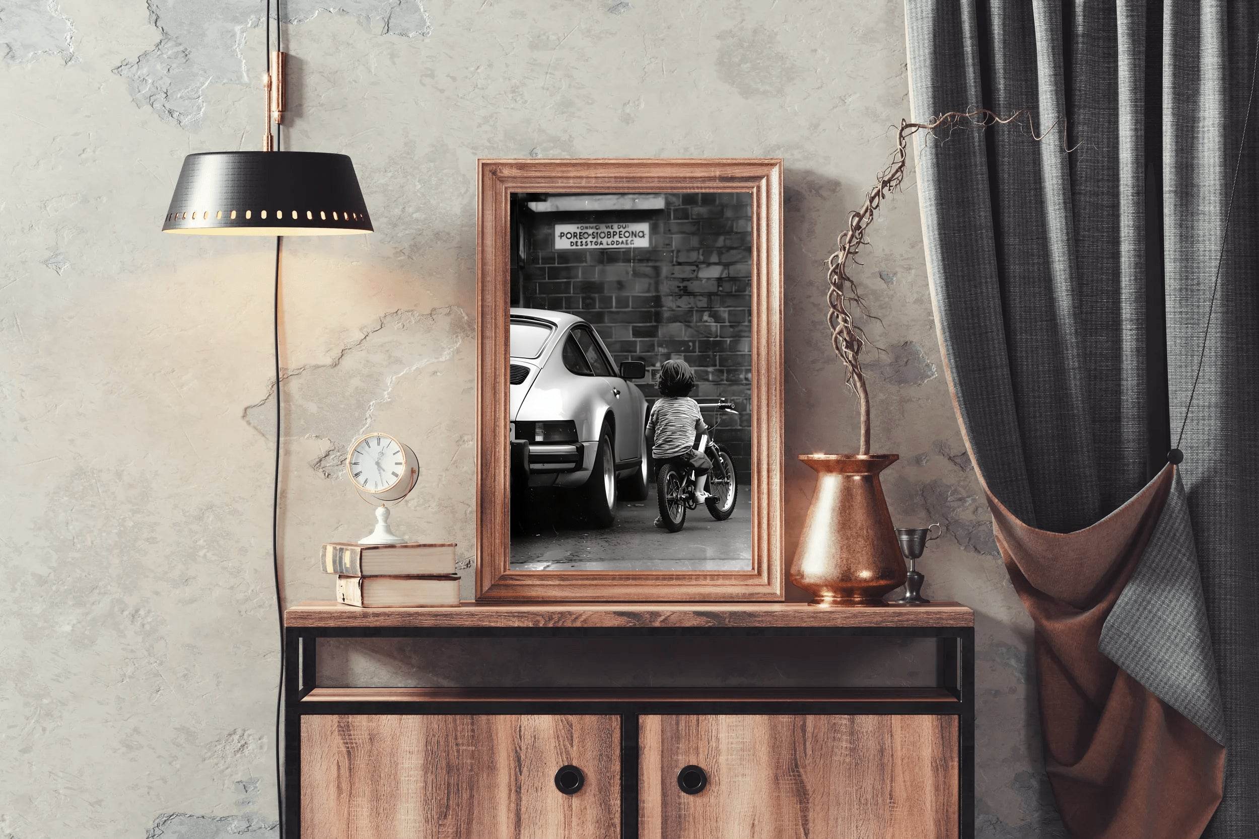 Kid With Porsche 911 Wall Art - beink online art store