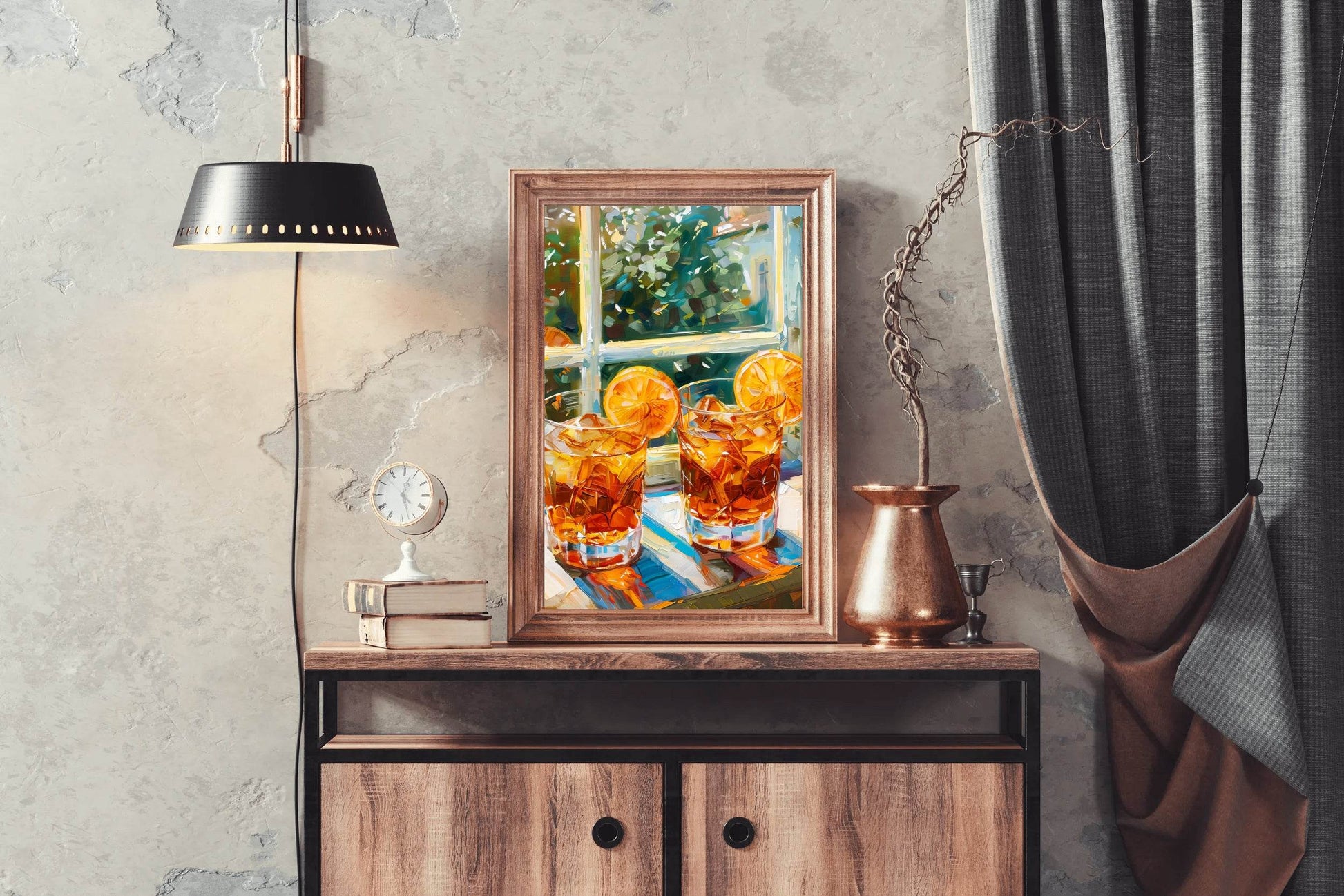 Two Glasses of Iced Tea Window View Wall Art - beink online art store
