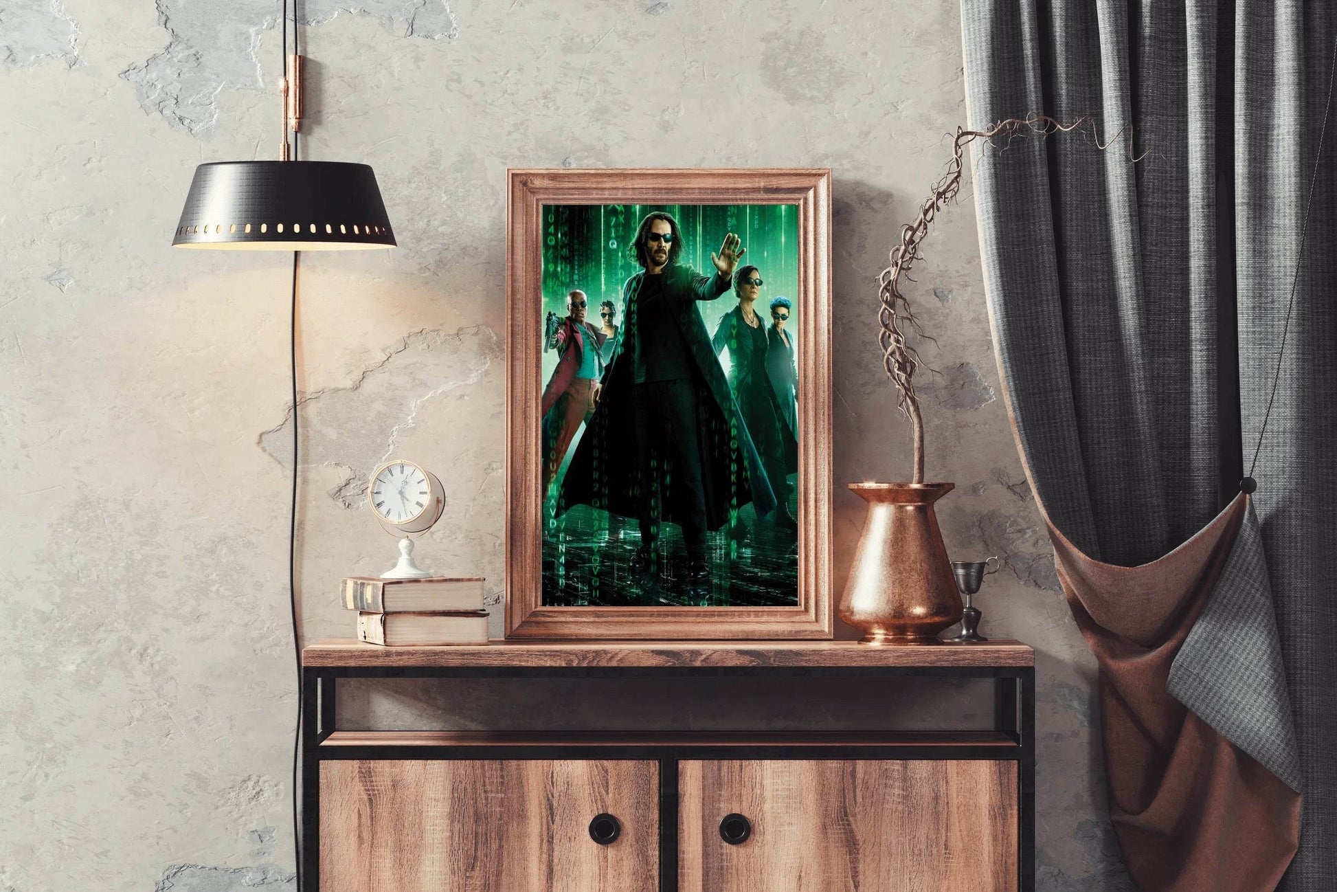 THE MATRIX with Matrix Code Wallpaper Wall Art - beink online art store