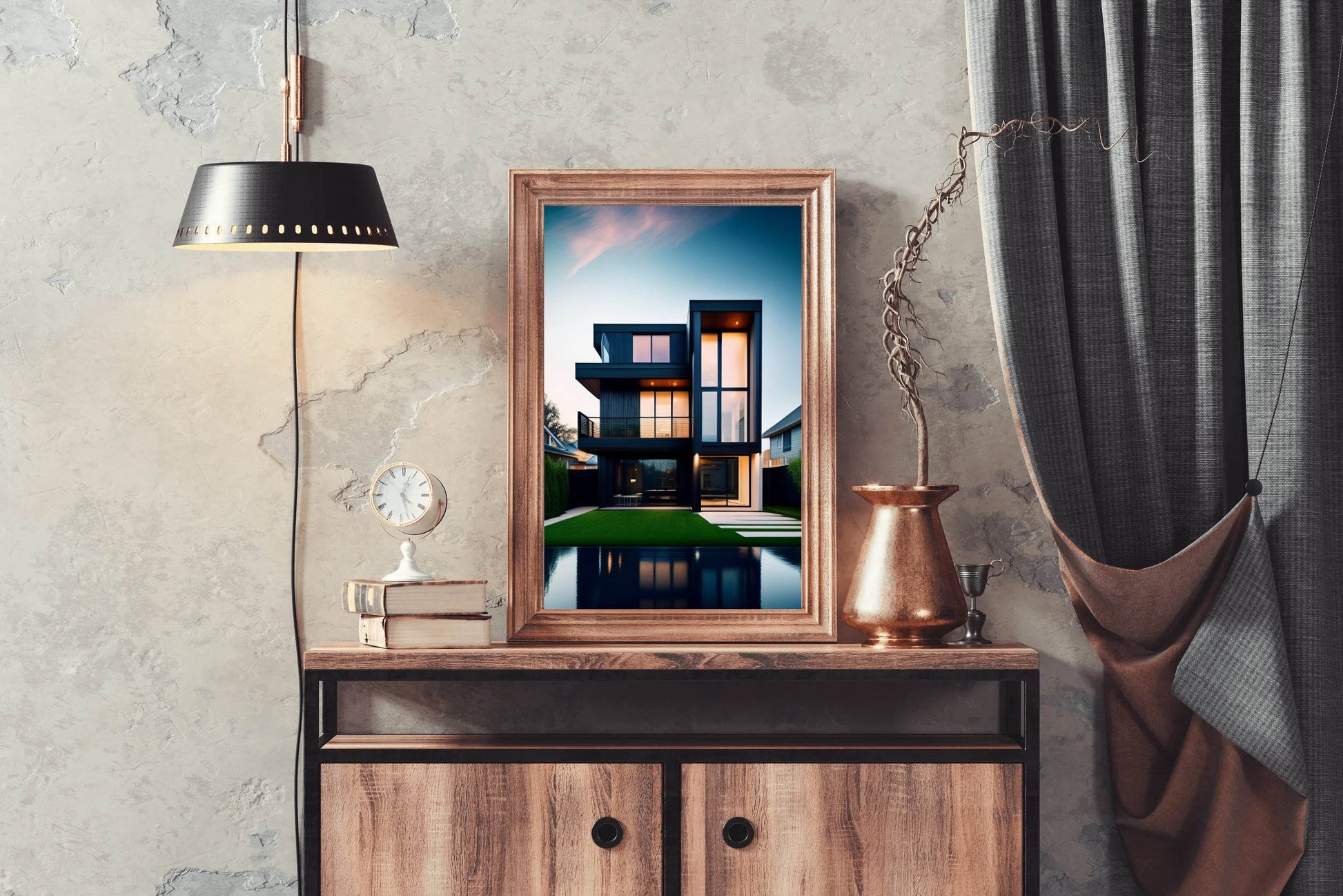 Brutalist Villa Architecture Wall Art - beink online art store