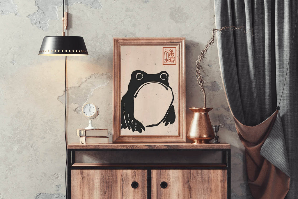 Sumo Black Hoji Frog Modern Wall Art - beink online art store