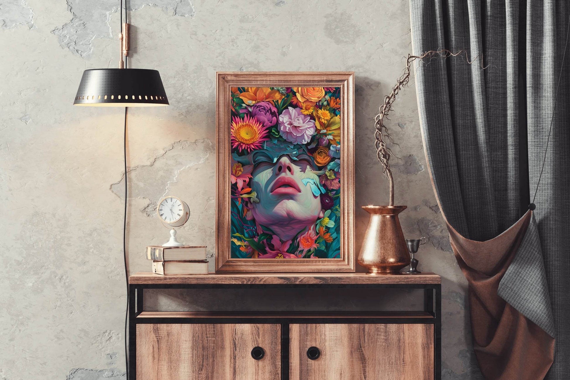 Girl Made Of Flower Wall Art - beink online art store