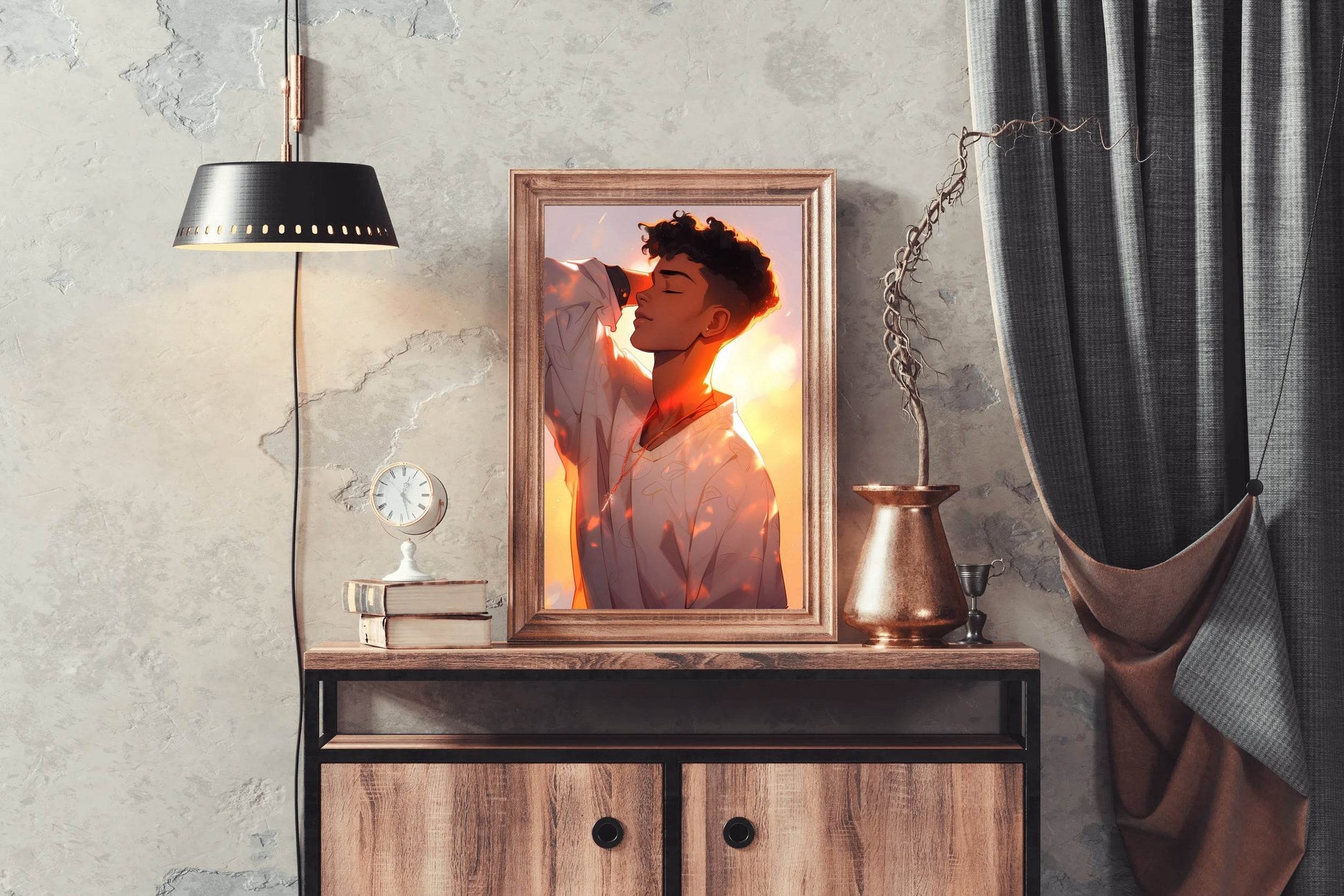 Anime Style Man Portrait Anime Wall Art - beink online art store
