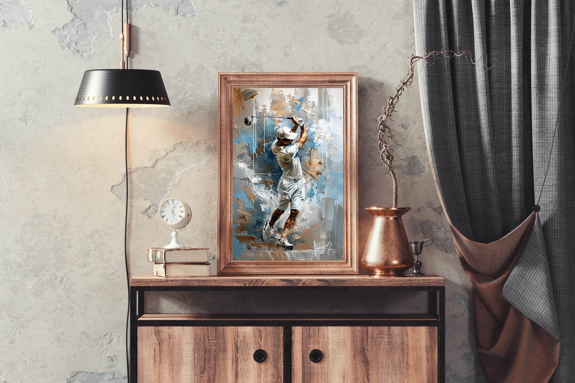 Master Flame Sports Aesthetic Wall Art Poster for Living Room, Home & Wall Decor Golf - beink online art store