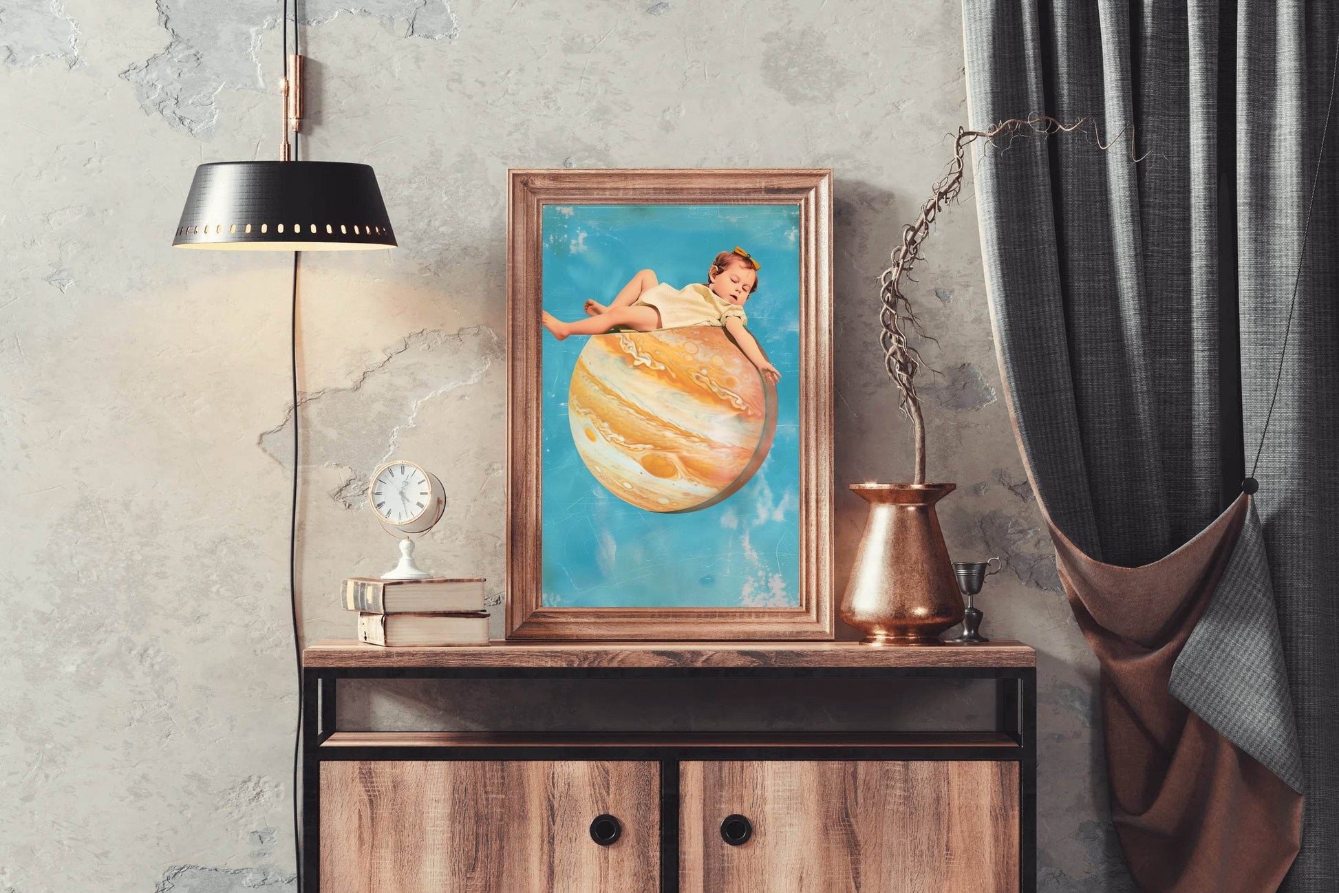 Baby Girl Sleeping On Mars Wall Art - beink online art store