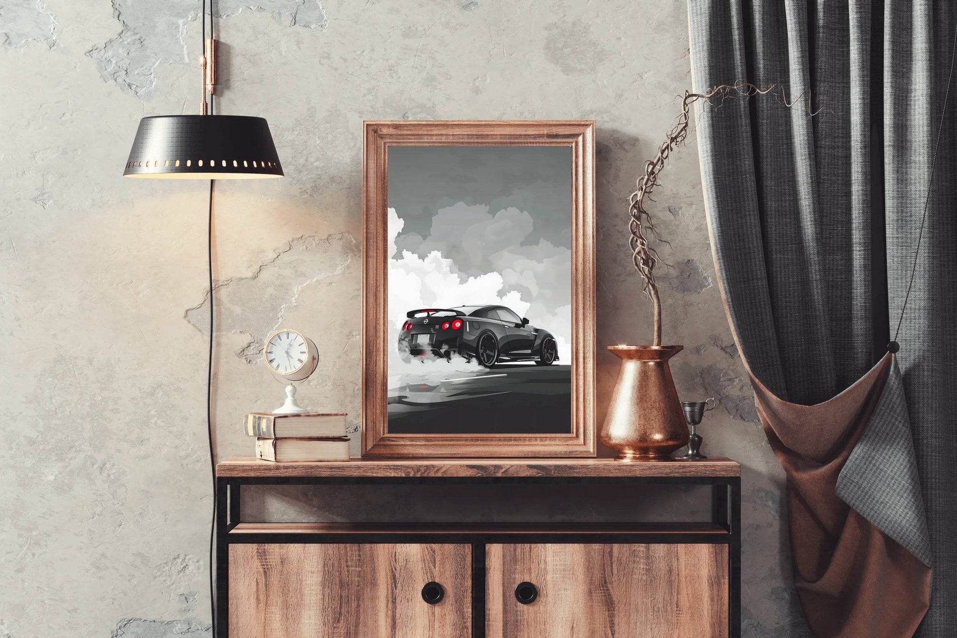 Nissan Gtr R35 BLACK Wall Art - beink online art store