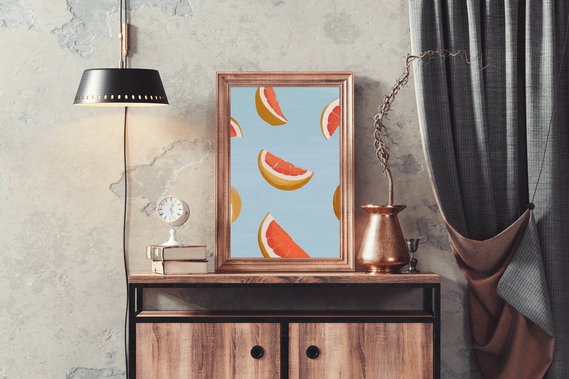 Drawing Orange Slices Wall Art - beink online art store