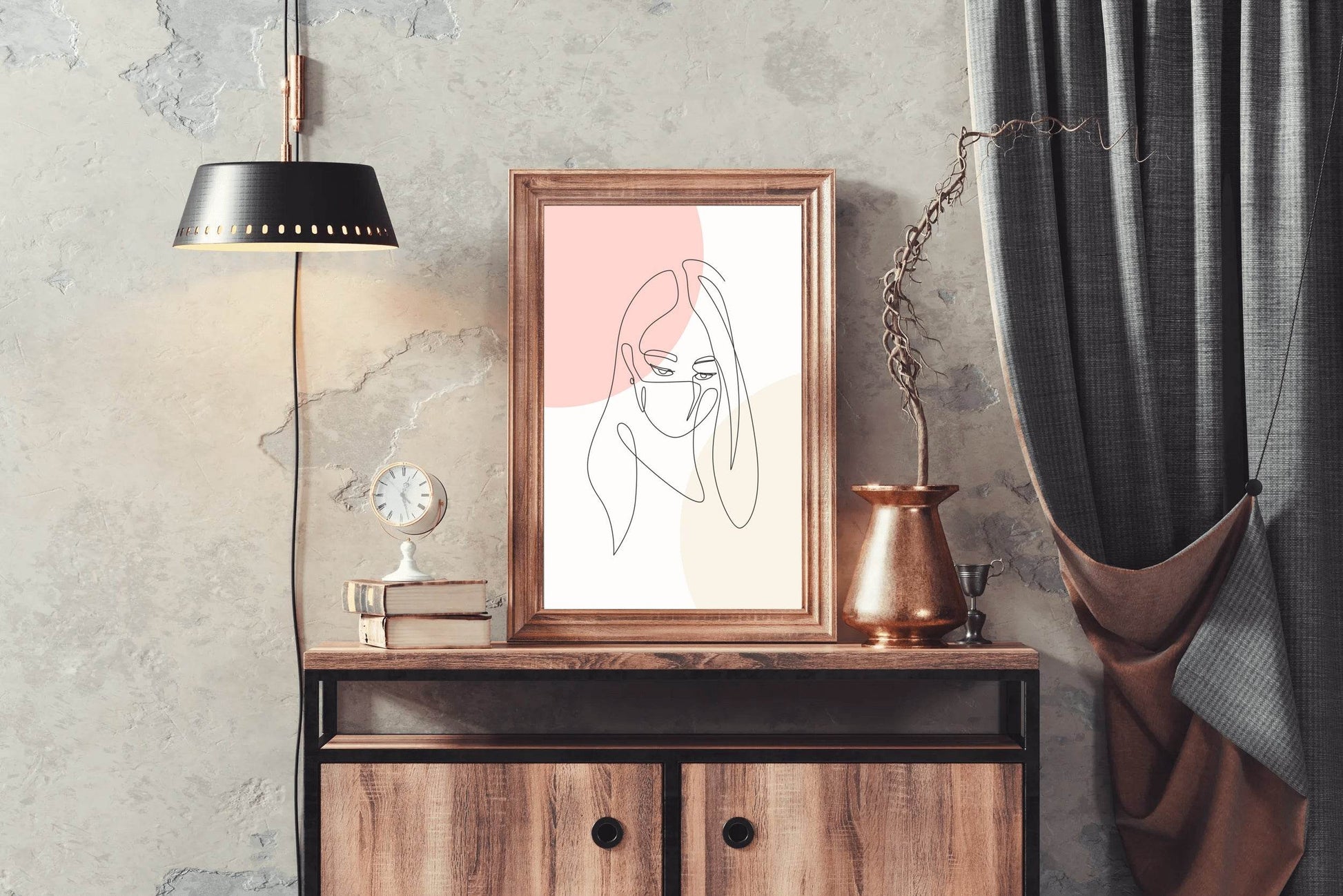 Painting of Masked Woman Wall Art - beink online art store