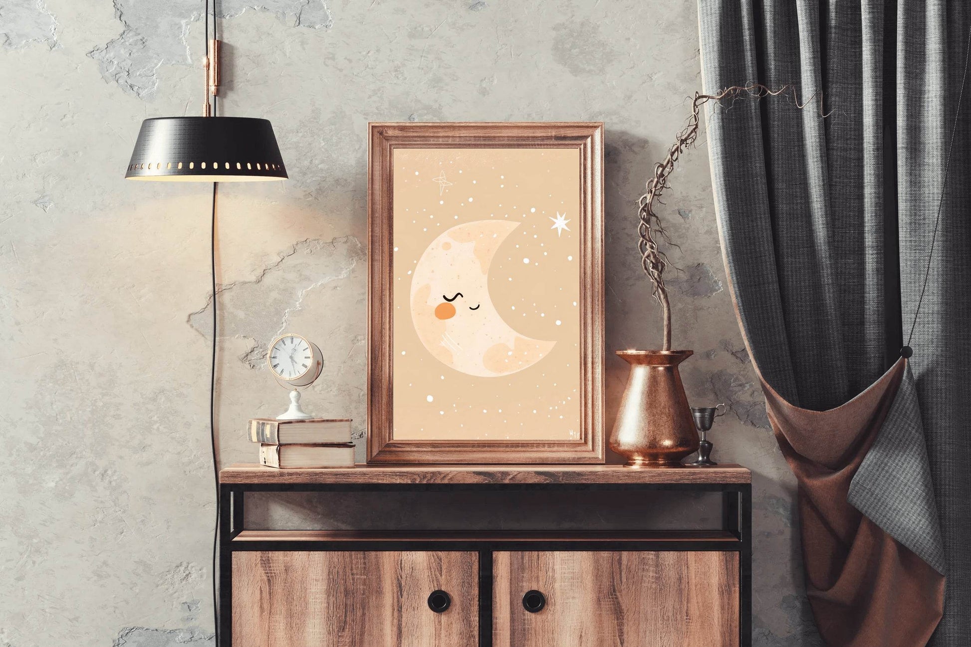 Cute Moon Character Illustration - beink online art store