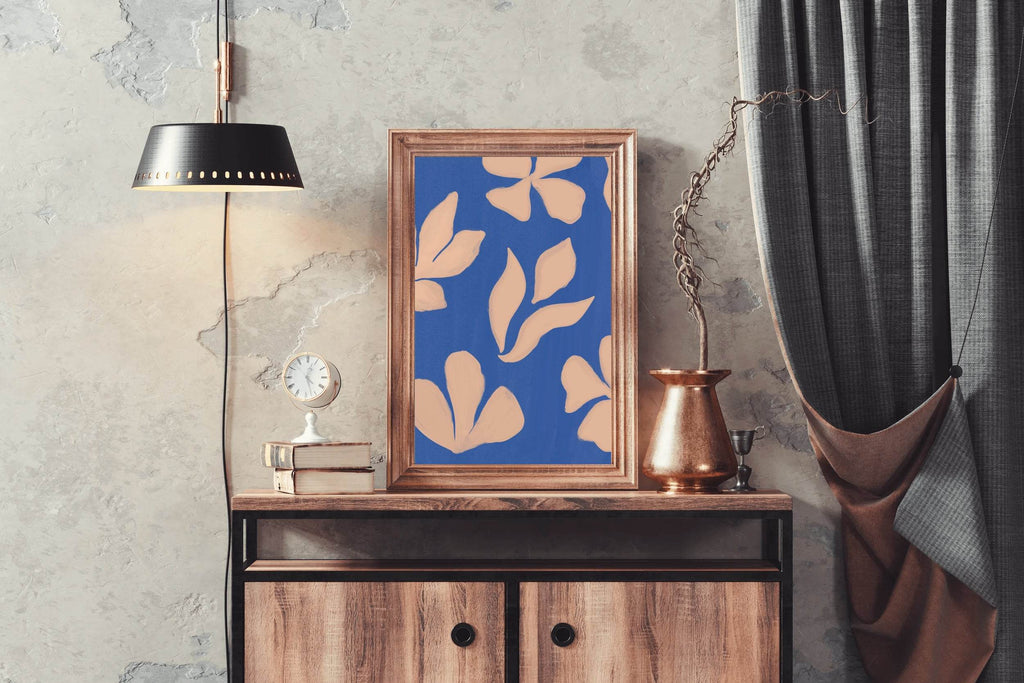 Productive Blue Leaves Wall Art - beink online art store