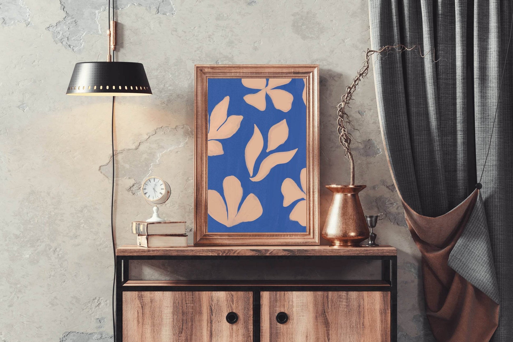 Productive Blue Leaves Wall Art - beink online art store
