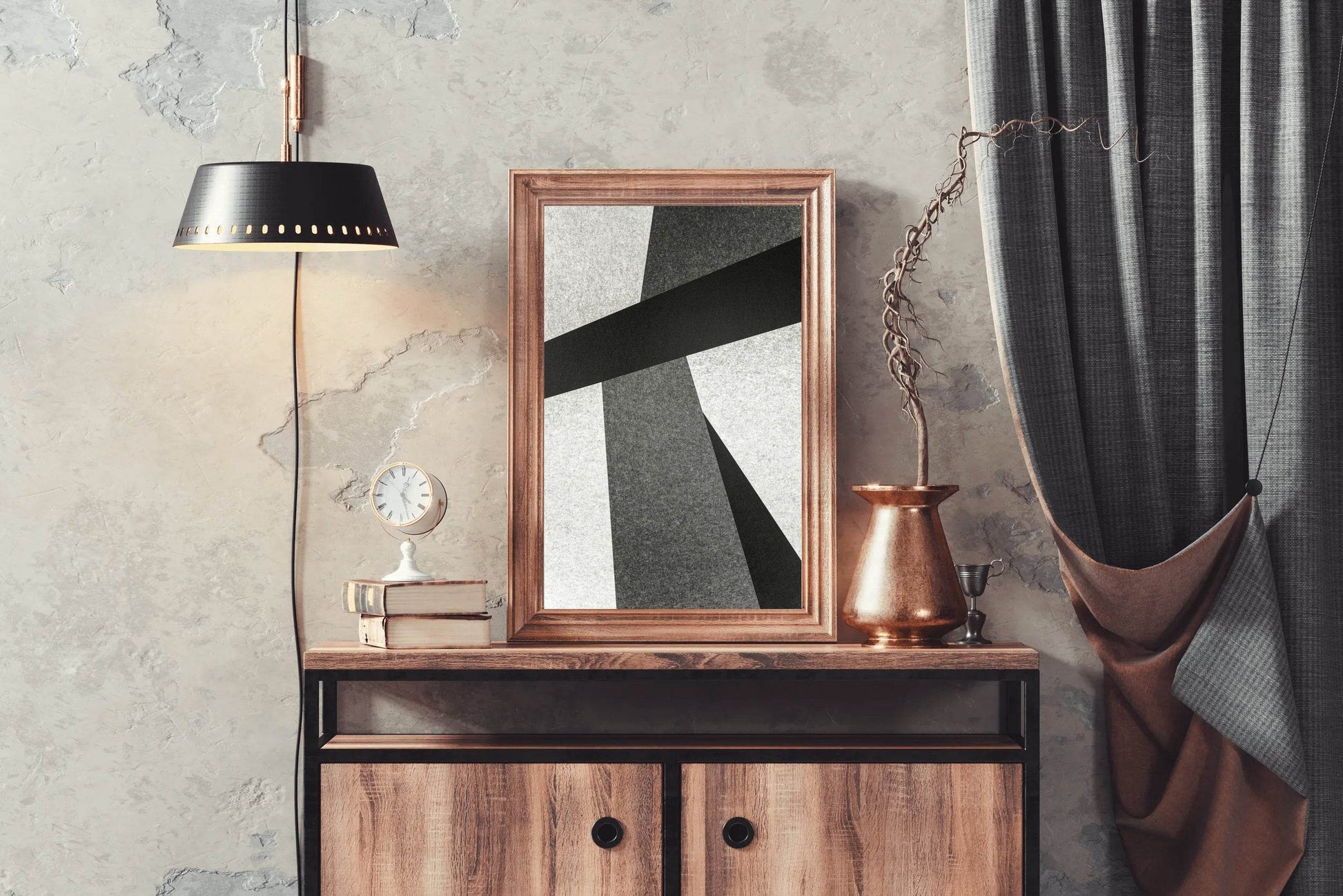 Black and White Lines Abstract Wall Art - beink online art store