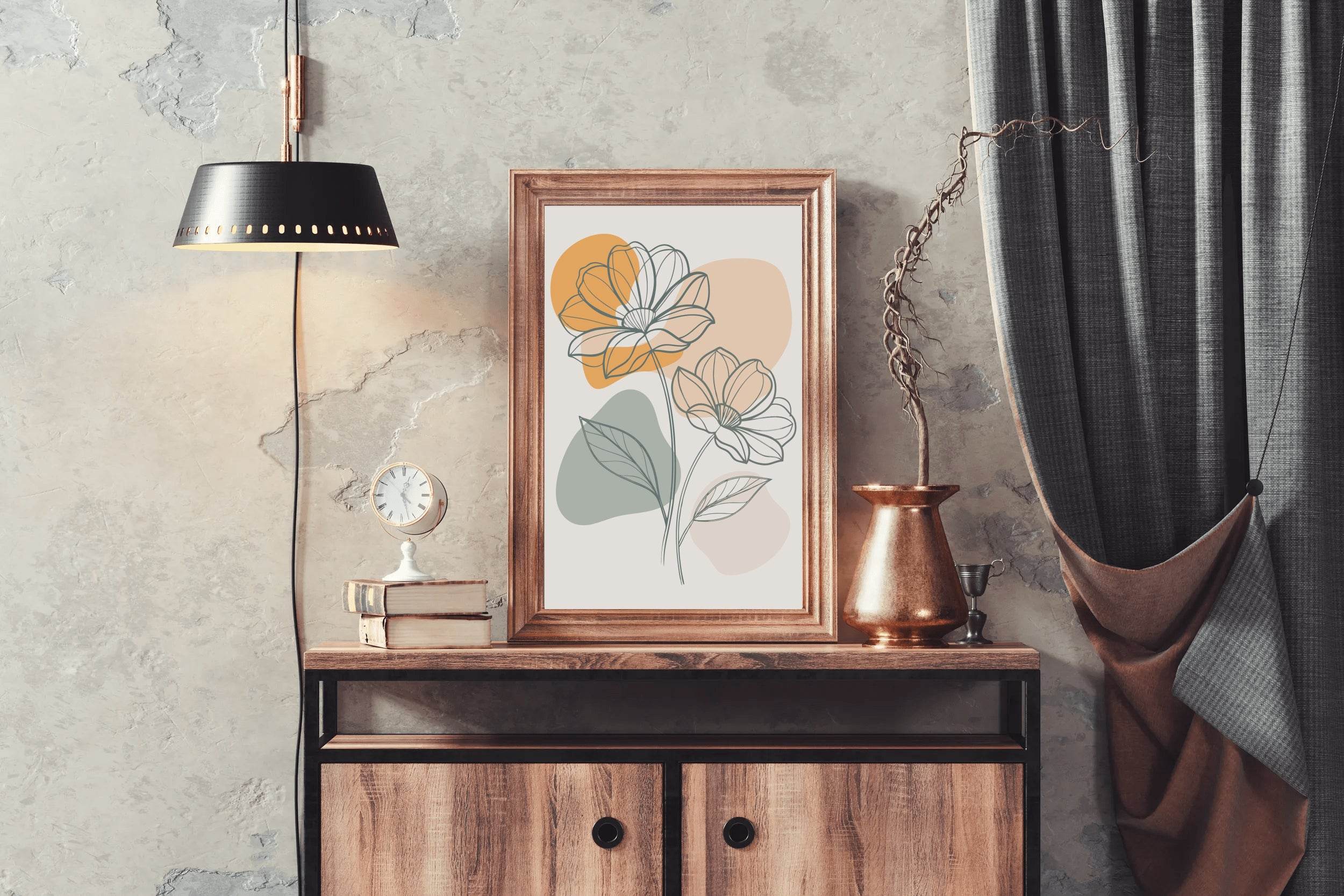 Minimal Spring Flower Wall Art - beink online art store