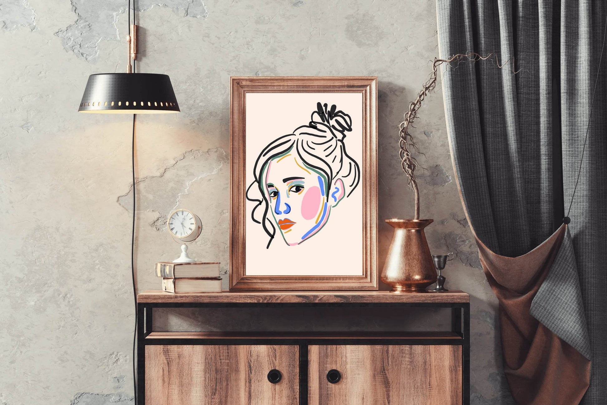 Colorful Portrait of A Woman Wall Art - beink online art store