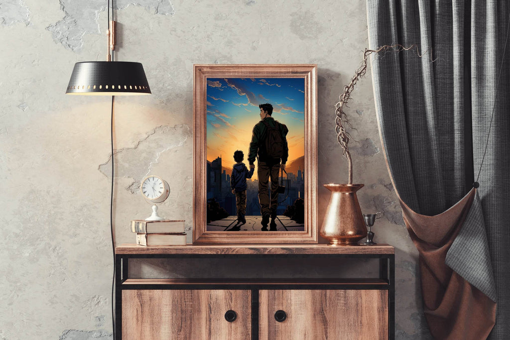 Parent with kid Anime Wall Art - beink online art store