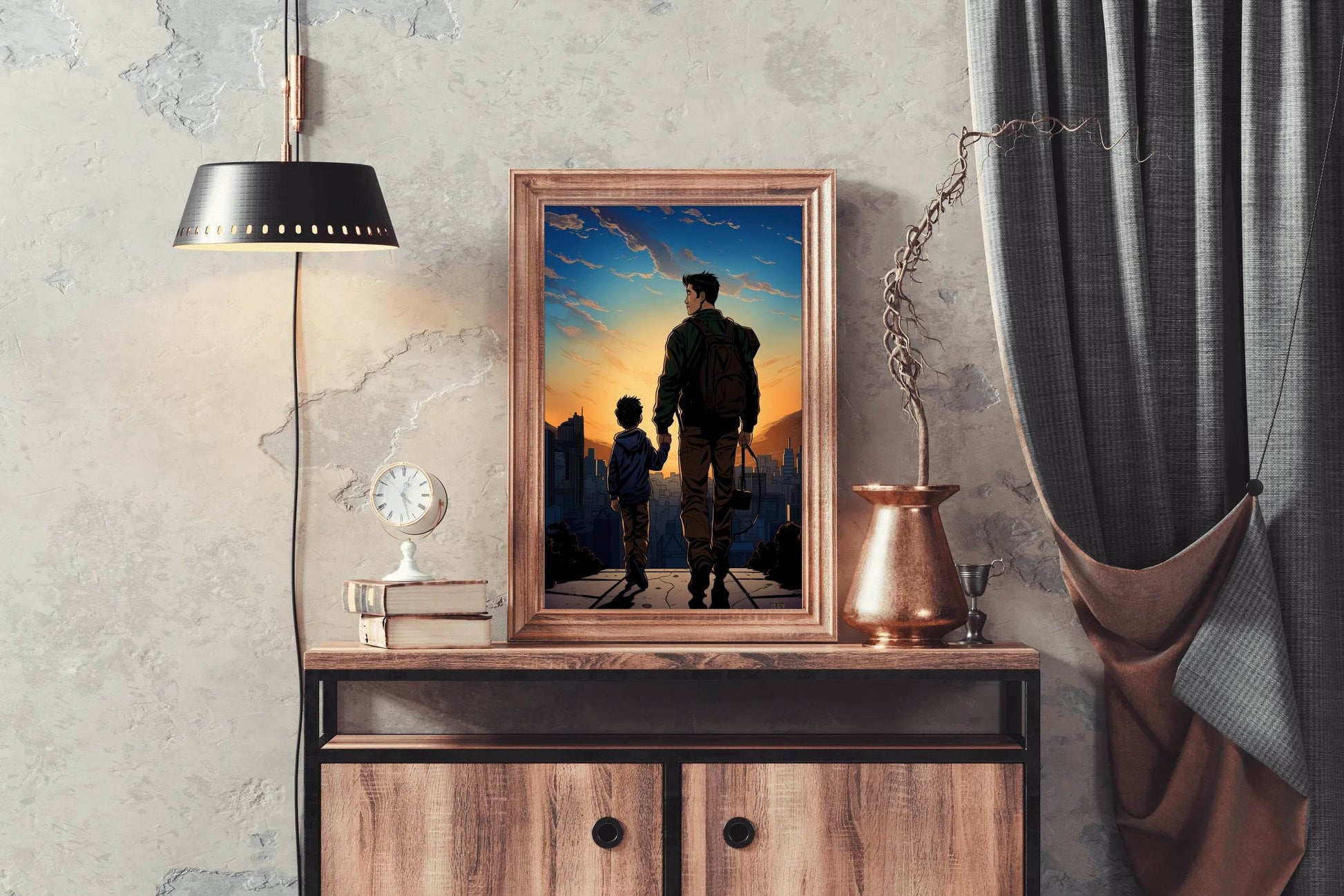 Parent with kid Anime Wall Art - beink online art store