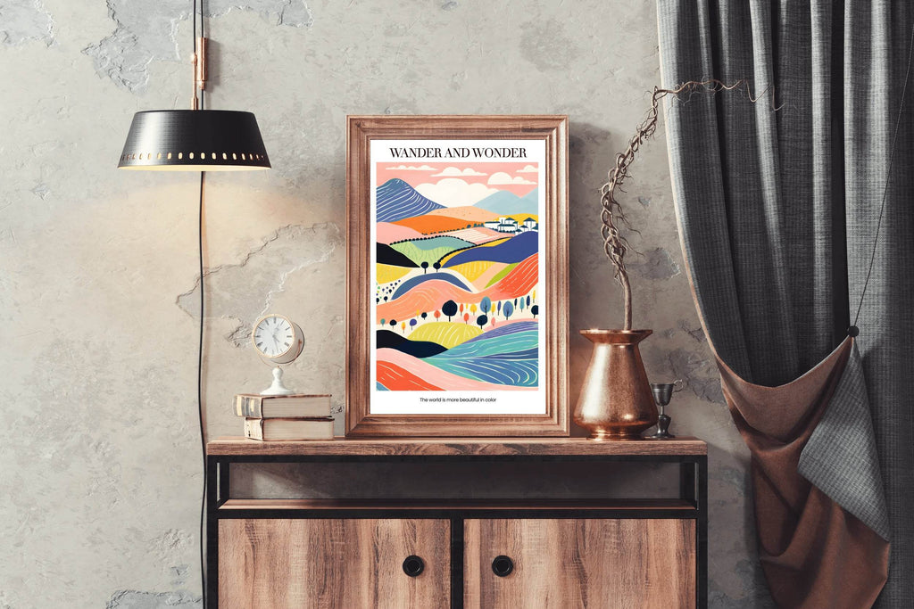 Colorful Farm Painting Wall Art - beink online art store