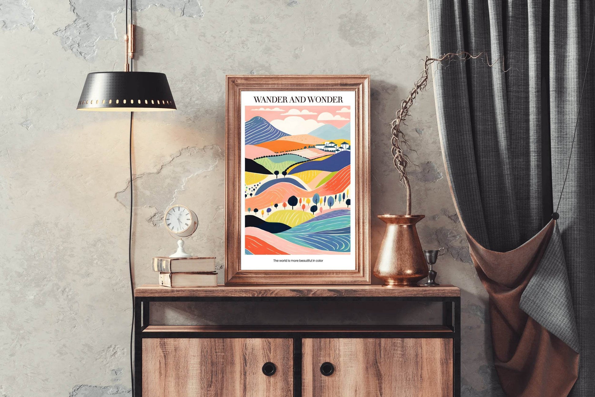 Colorful Farm Painting Wall Art - beink online art store