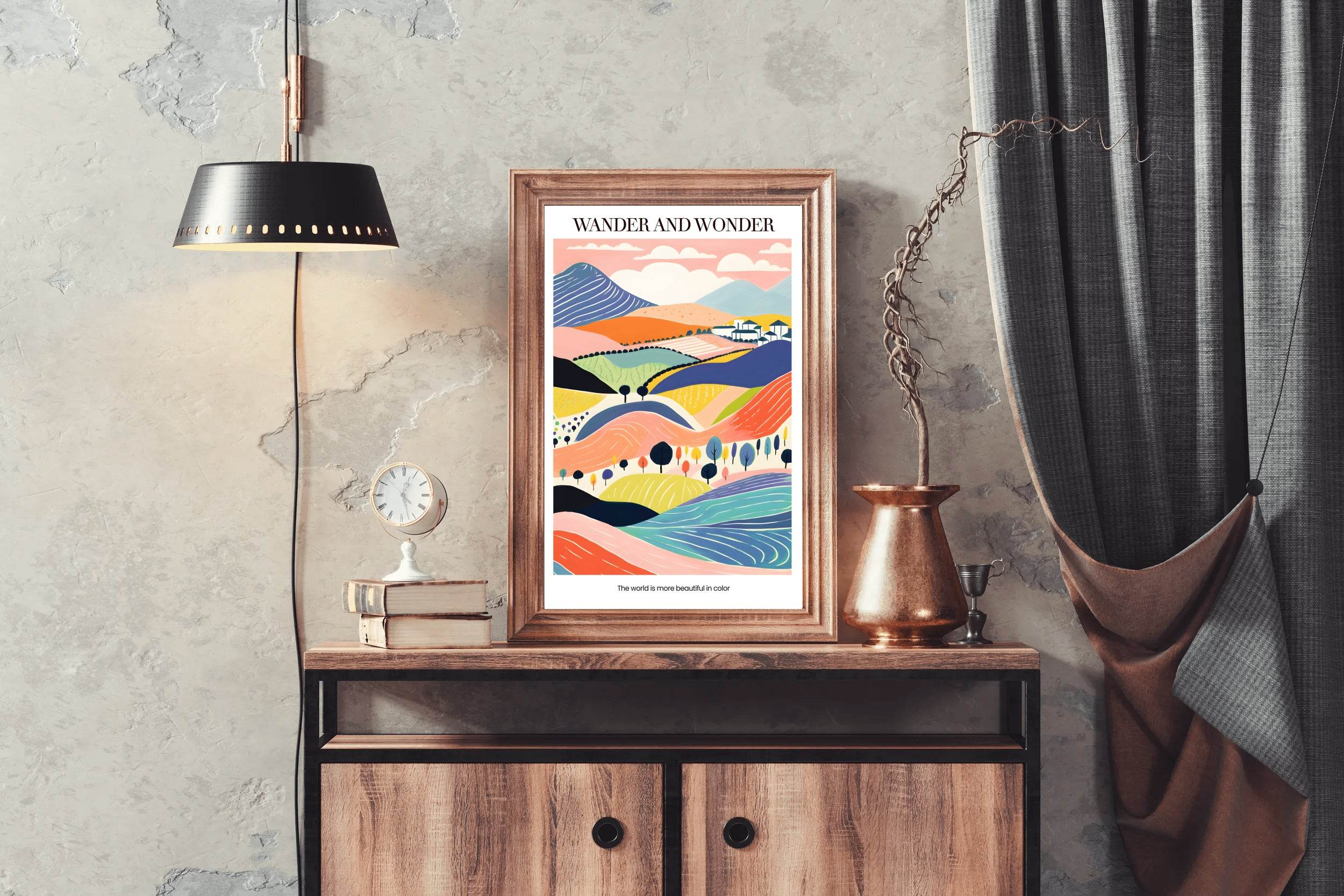 Colorful Farm Painting Wall Art - beink online art store