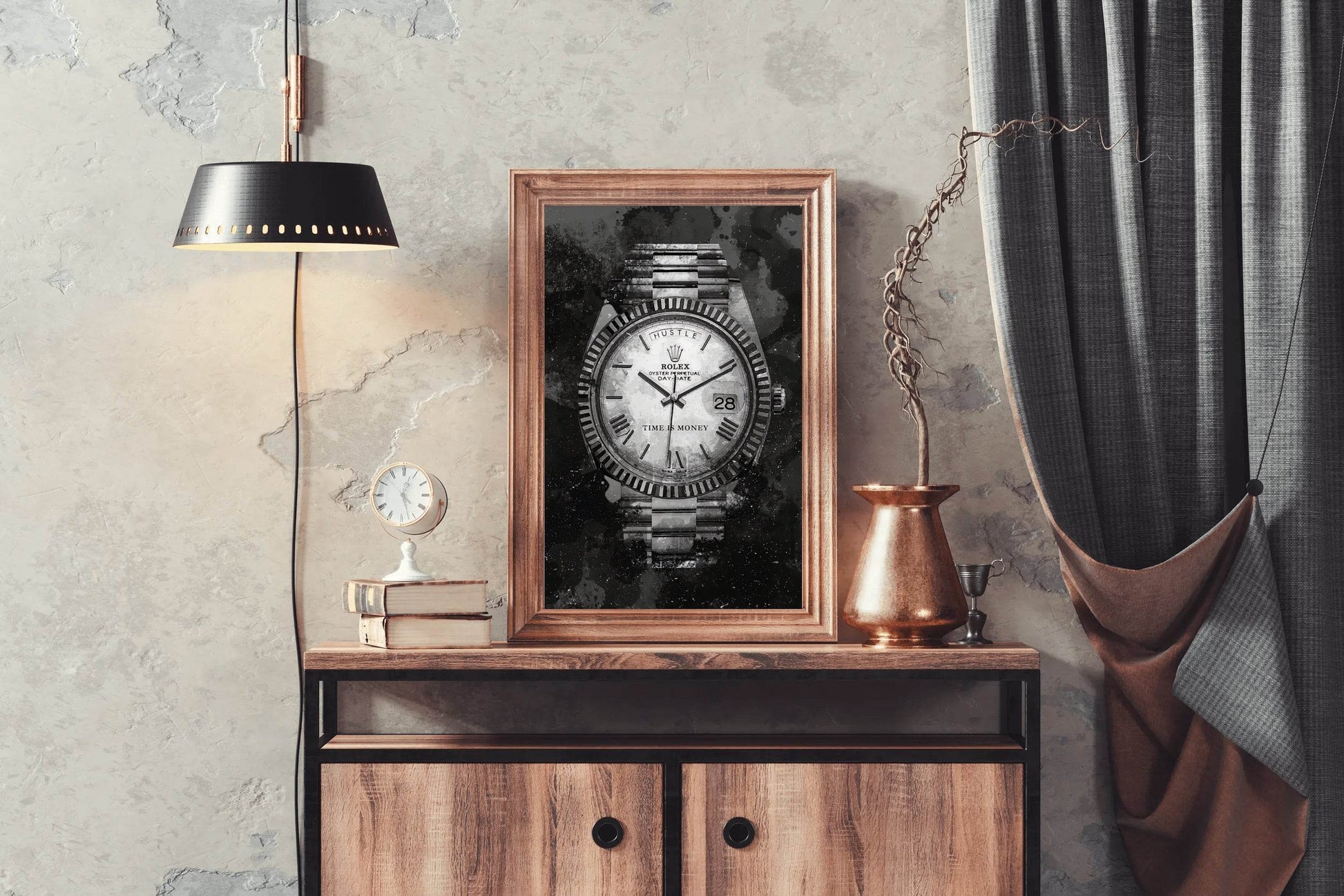 Rolex Watch With Dark Background Wall Art - beink online art store