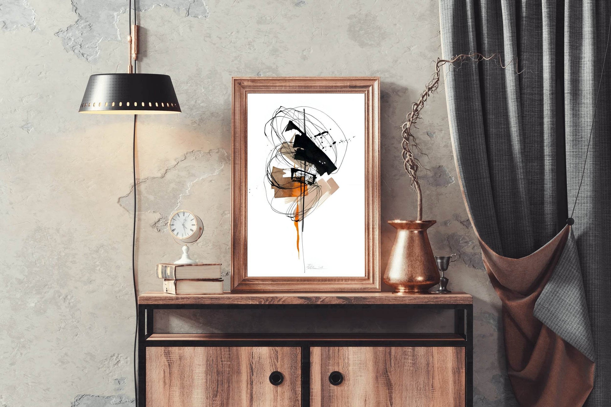Ink Explosion Face Shape Modern Art - beink online art store