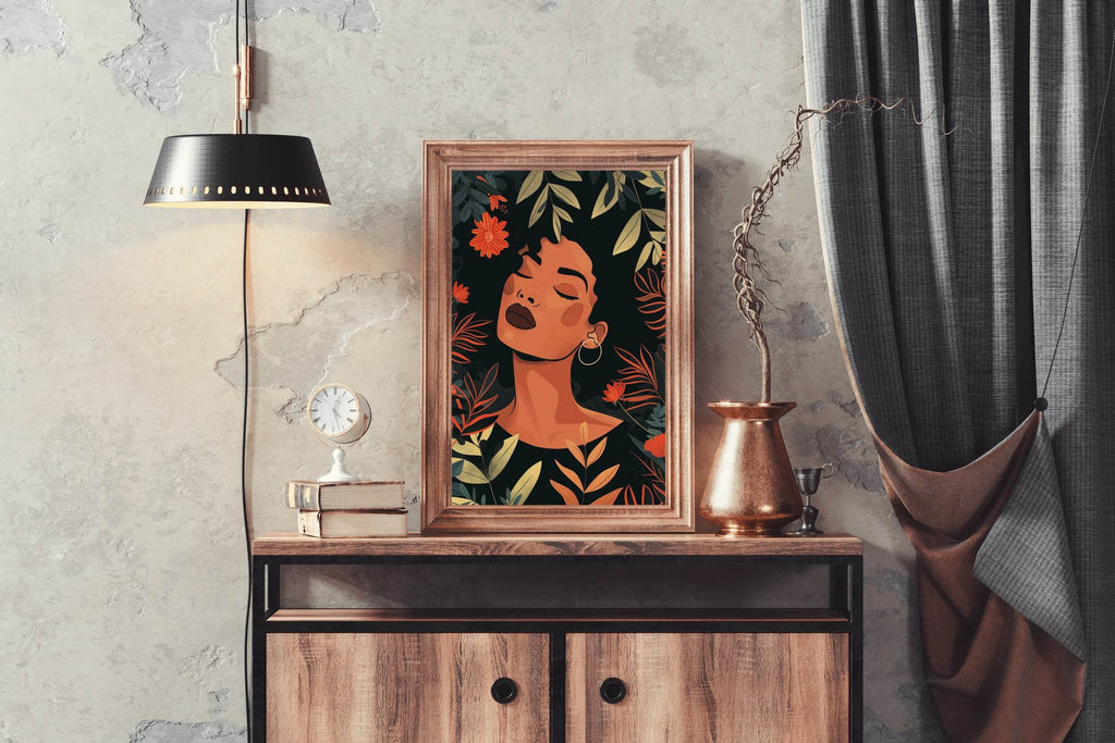 Woman Among Olive Leaves Wall Art - beink online art store